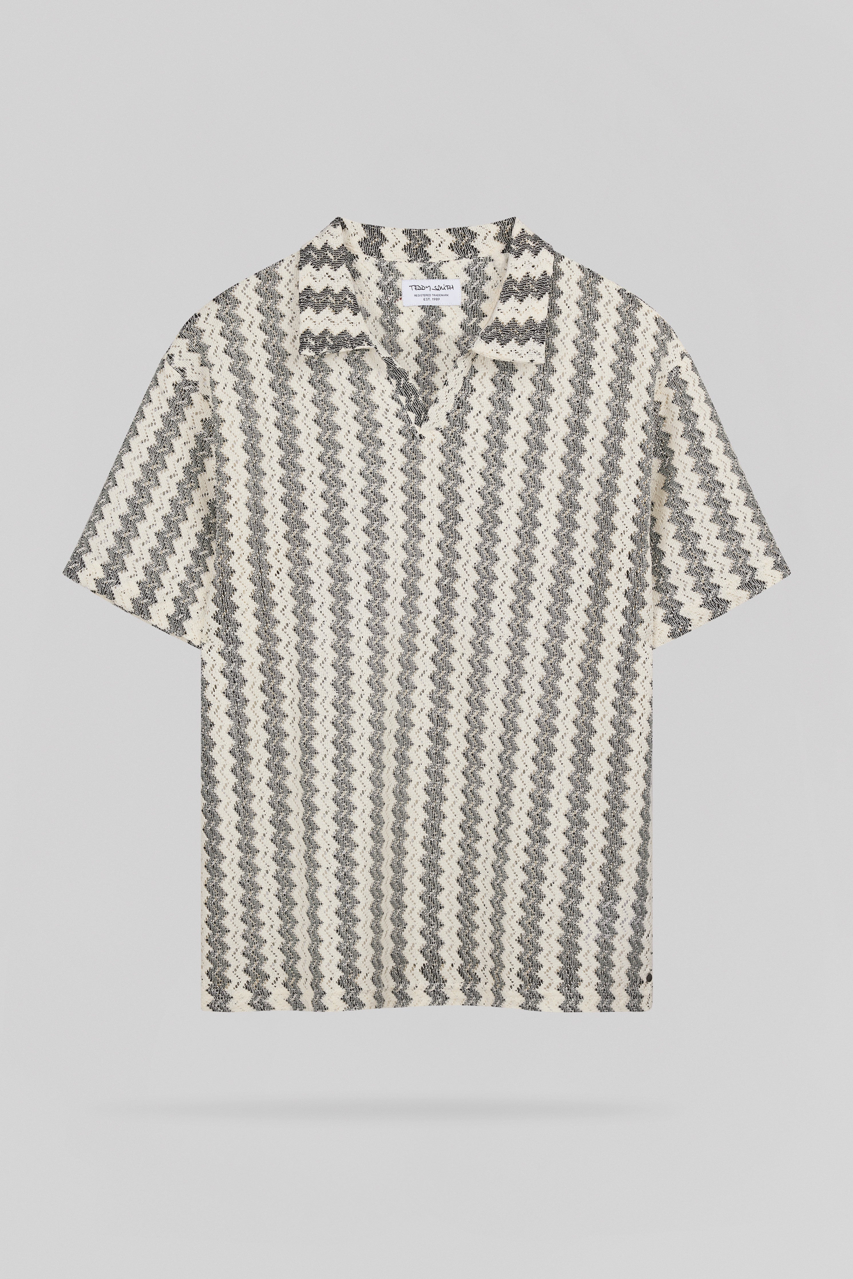 Teddy Smith P-Romario MC polo homme cream zigzag ample