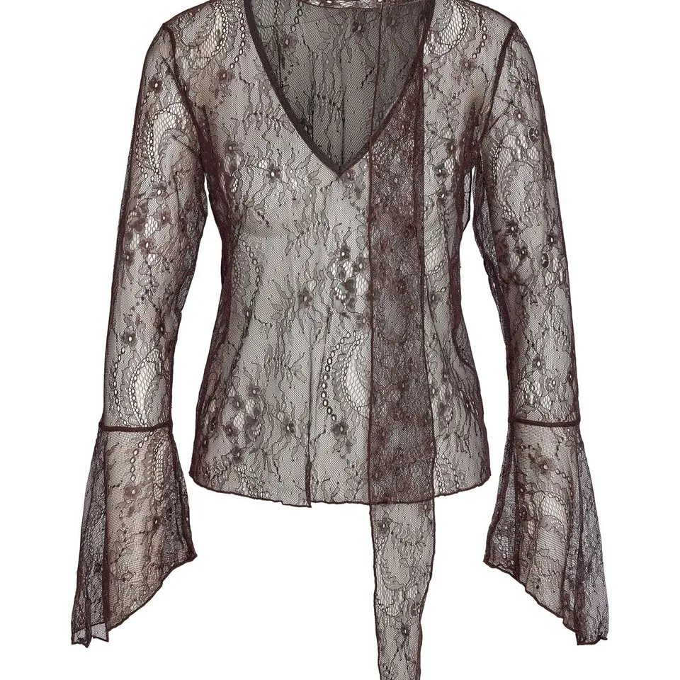 Noisy May NmIda blouse dentelle foulard manches longues