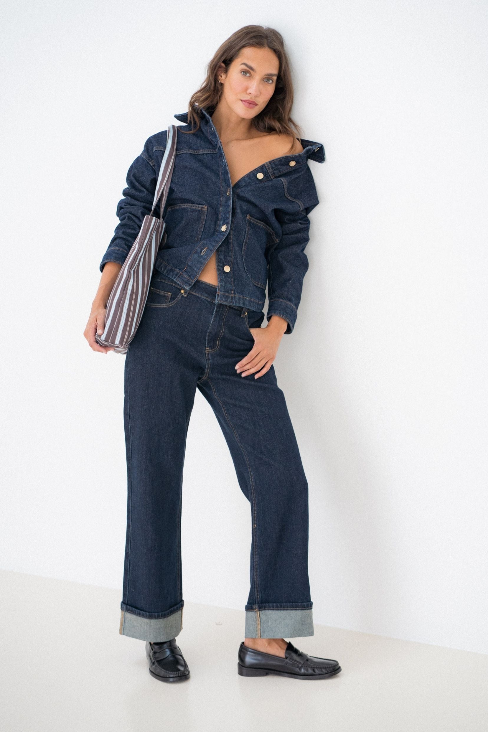 Maison Onado Haily jean droit brut foncé revers