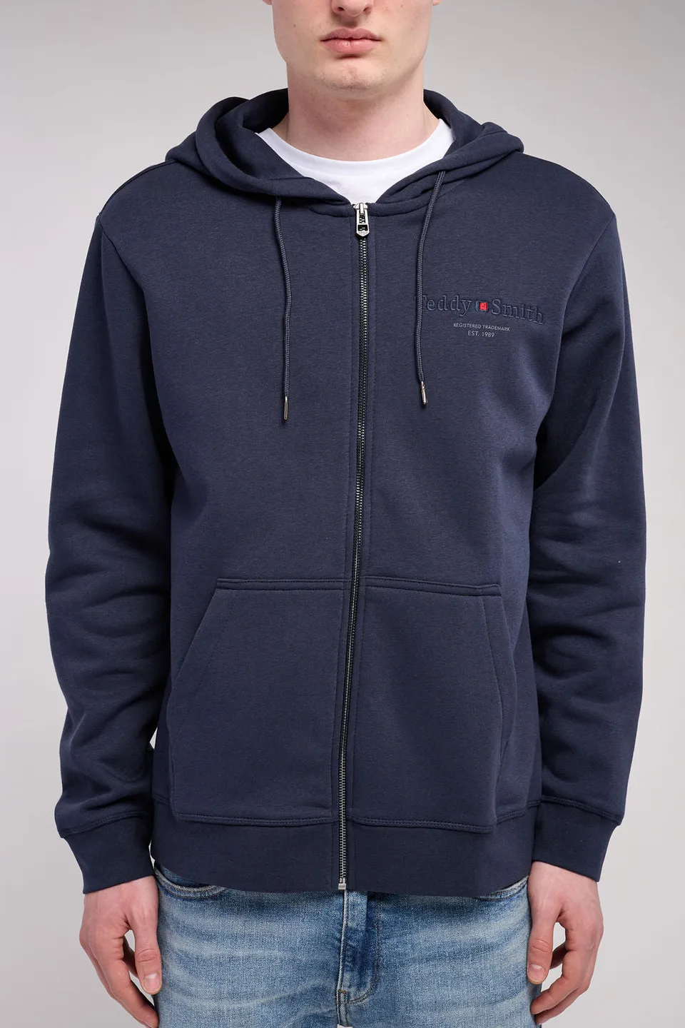Teddy Smith Giclass Jim HZ gilet sweat capuche navy molleton