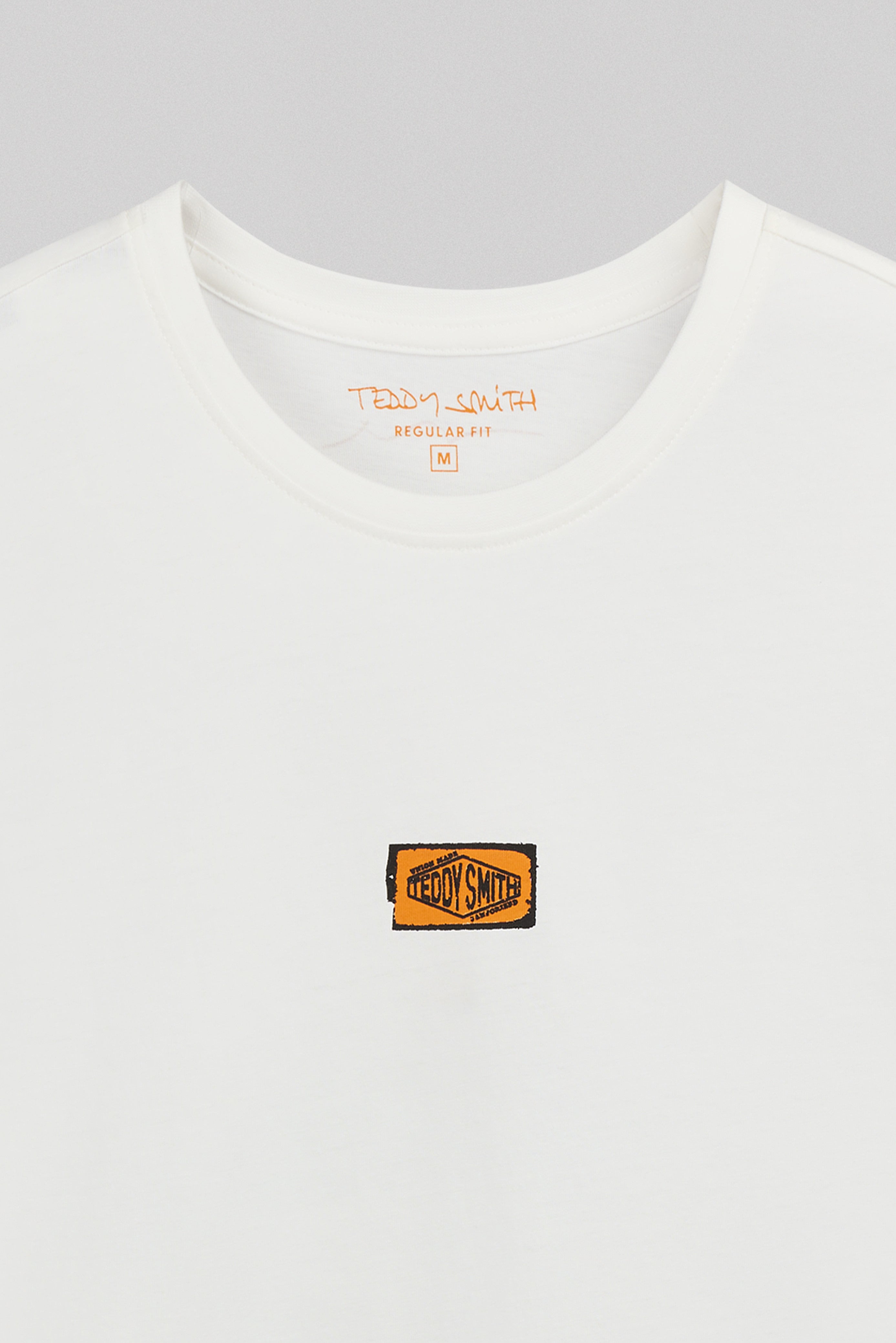 TEDDY SMITH T-BEAR MC t-shirt blanc cassé coton