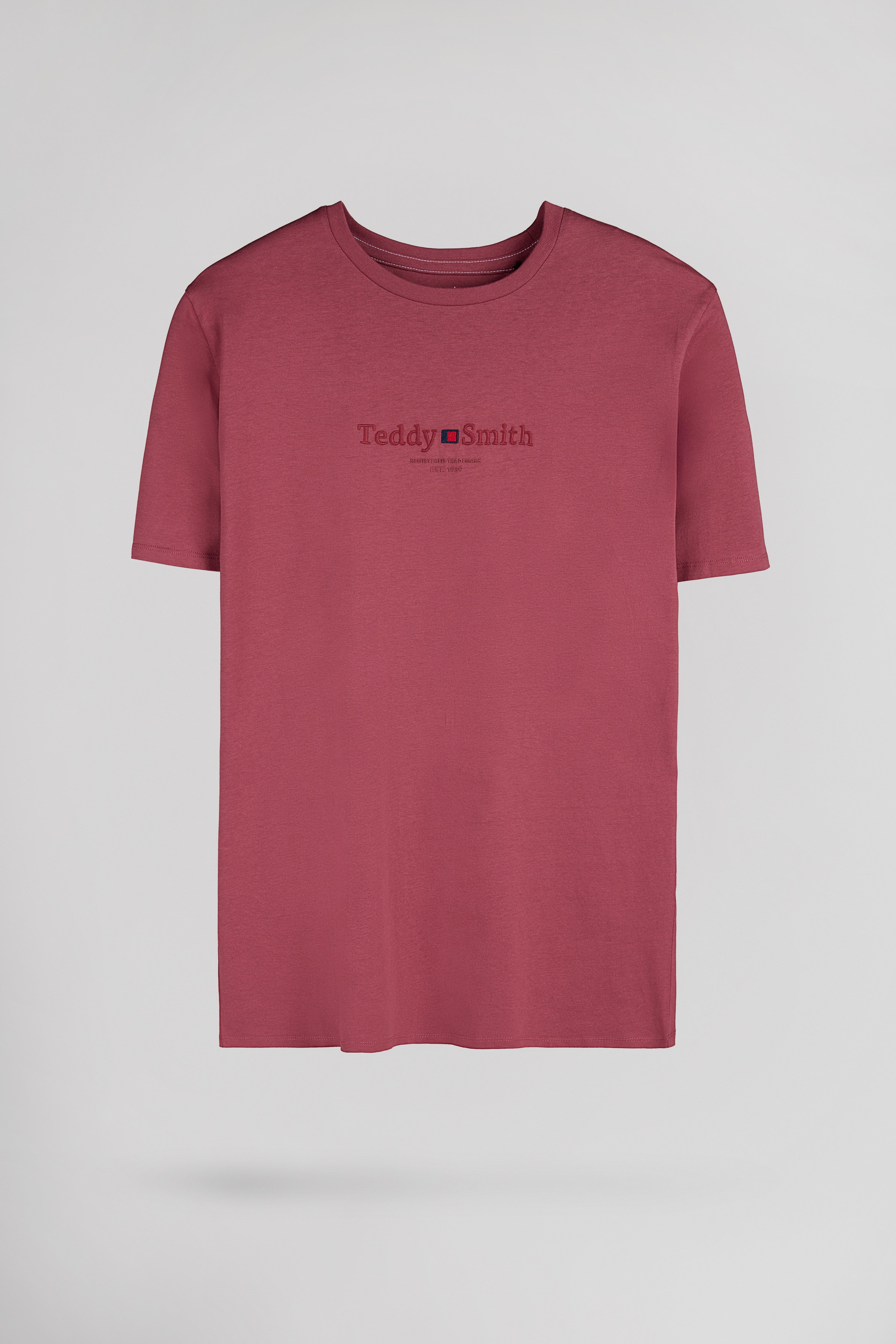 Teddy Smith T-Jim MC t-shirt framboise foncé homme col rond