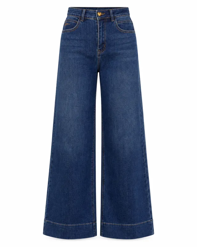 Maison Onado Basile jean wide bleu délavé taille haute