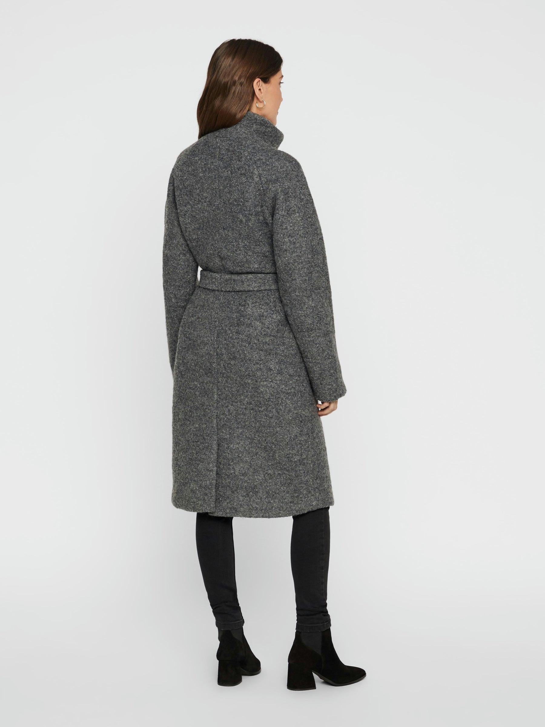 Noisy May manteau long laine ceinture taille lâche
