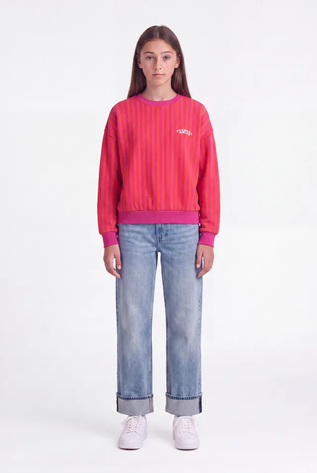 Teddy Smith S-Lili RC Jr sweat fushia rayé fille