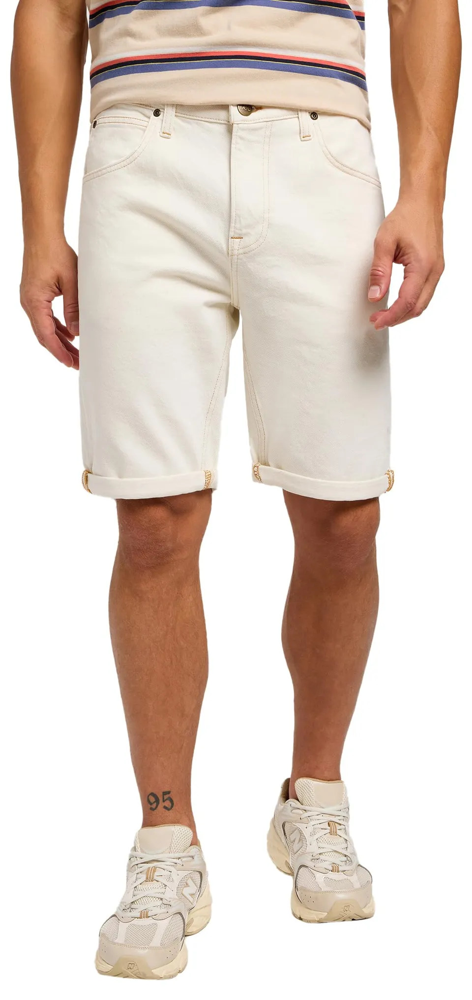 Lee 5 Pocket Short short homme Clean White denim coton