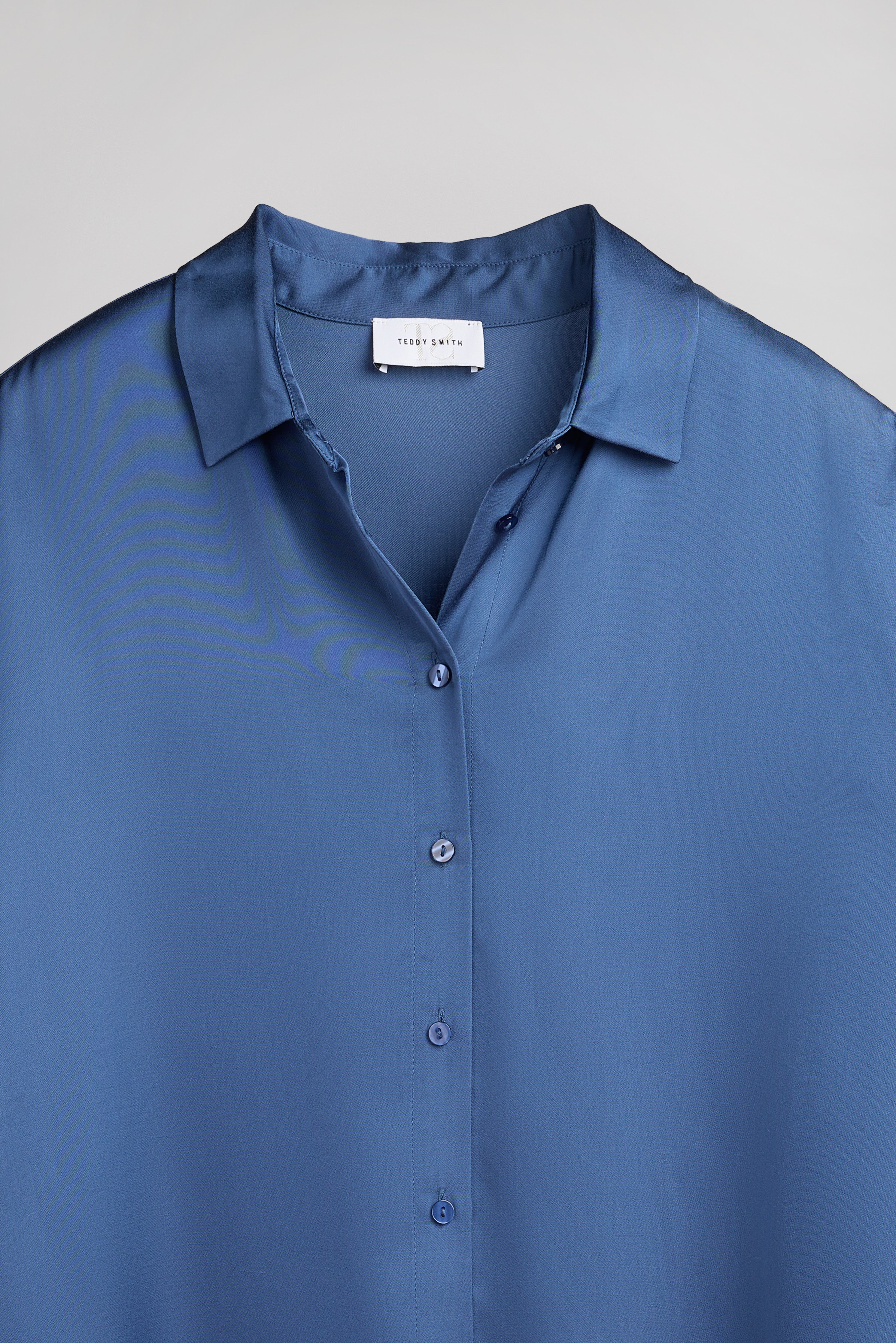 Teddy Smith C-LEO chemise indigo satin viscose