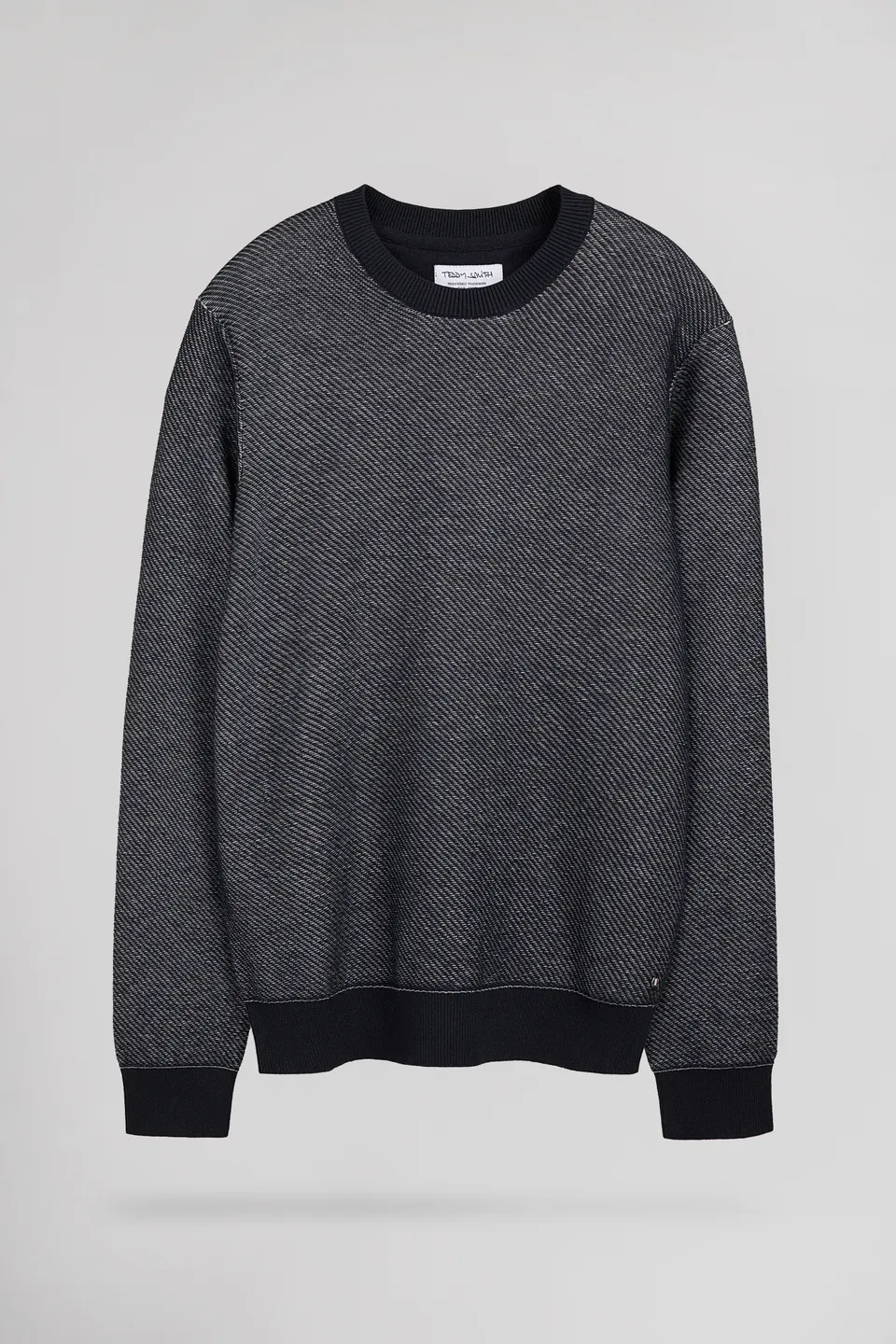 Teddy Smith P-Milan 2 pull col rond bleu marine coton