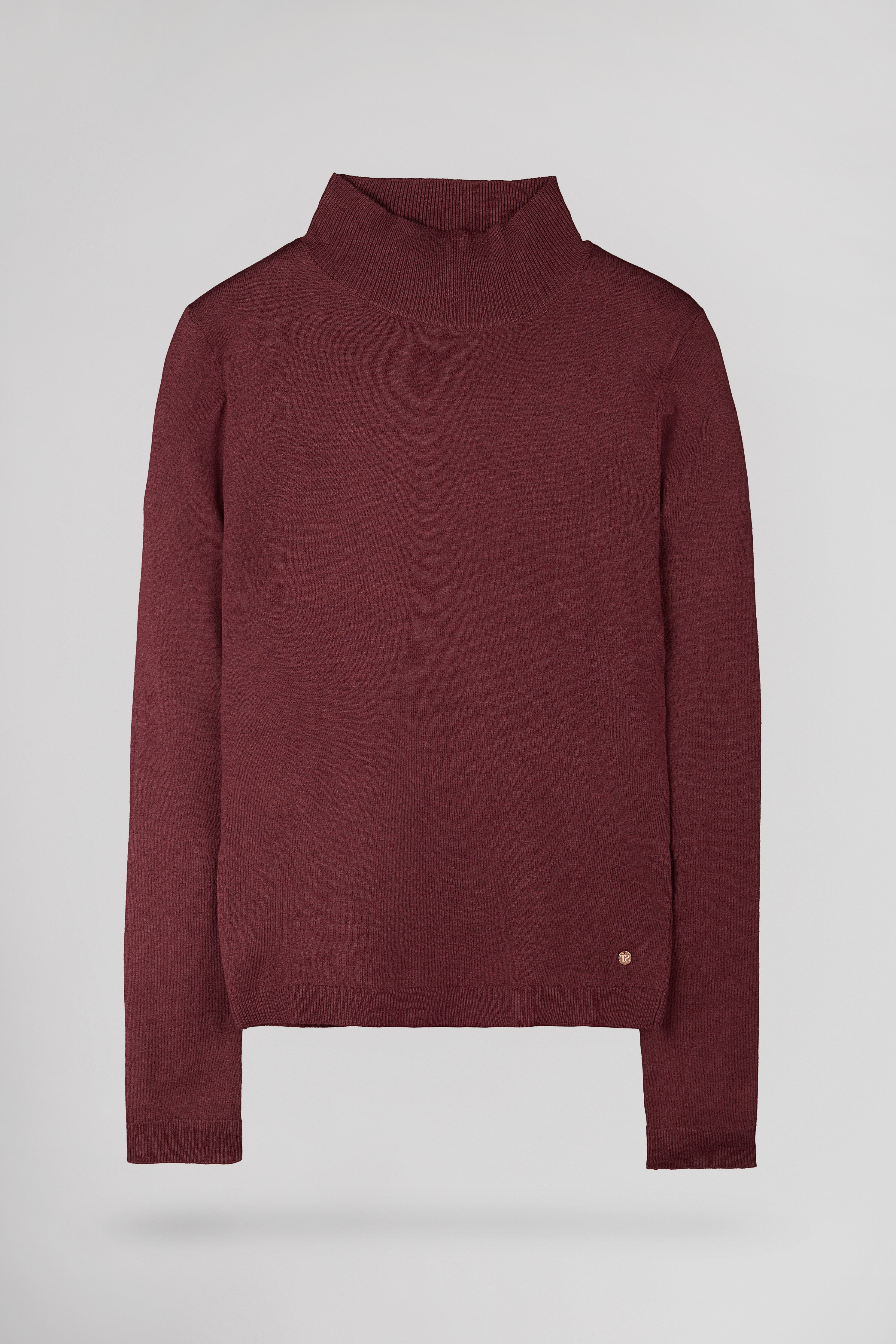 Teddy Smith P-Connie pull col montant bordeaux femme