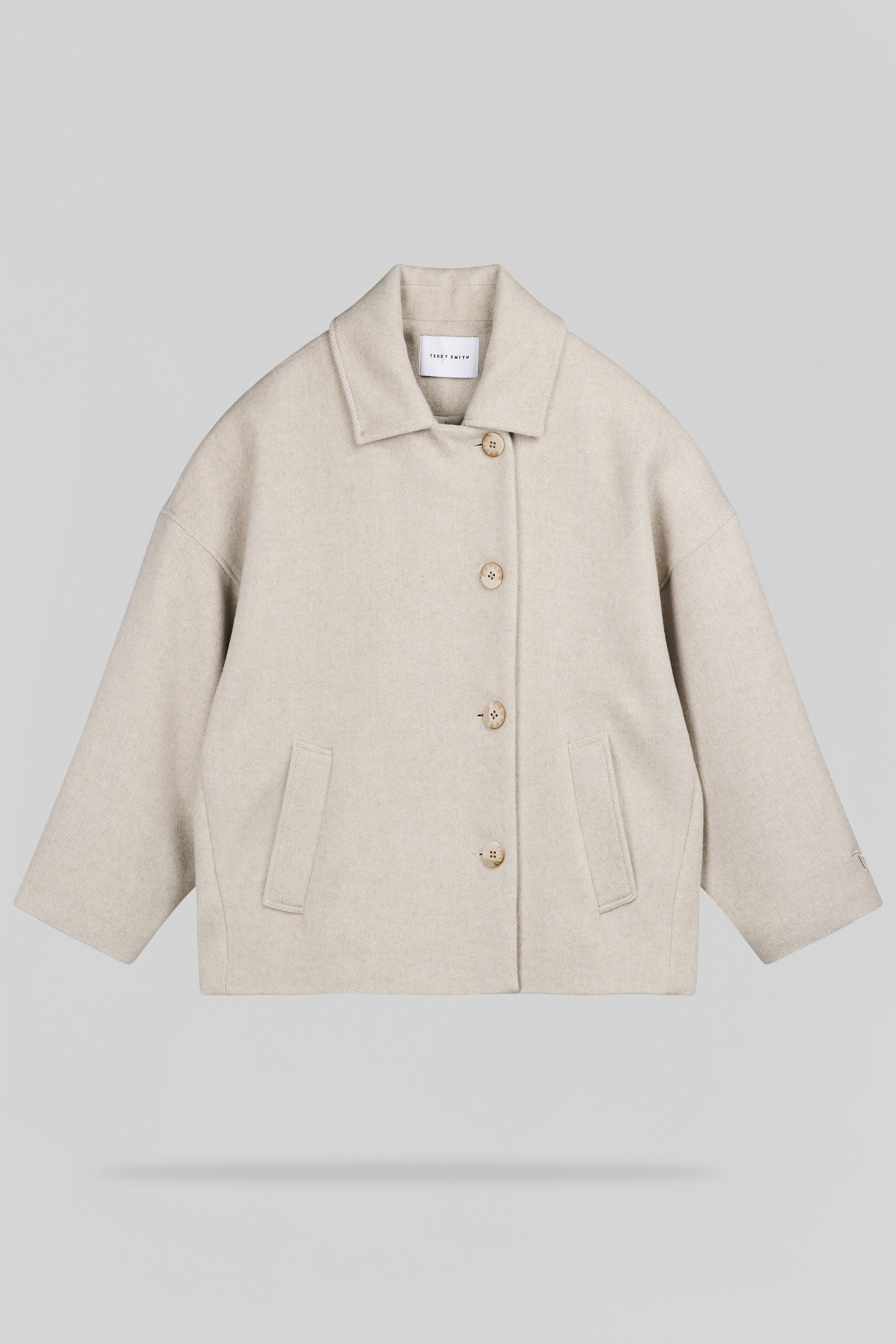 Teddy Smith M-Maury manteau oversize femme beige lainage