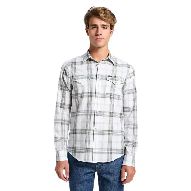 Lee Clean Western Shirt chemise homme M carreaux blanc bleu