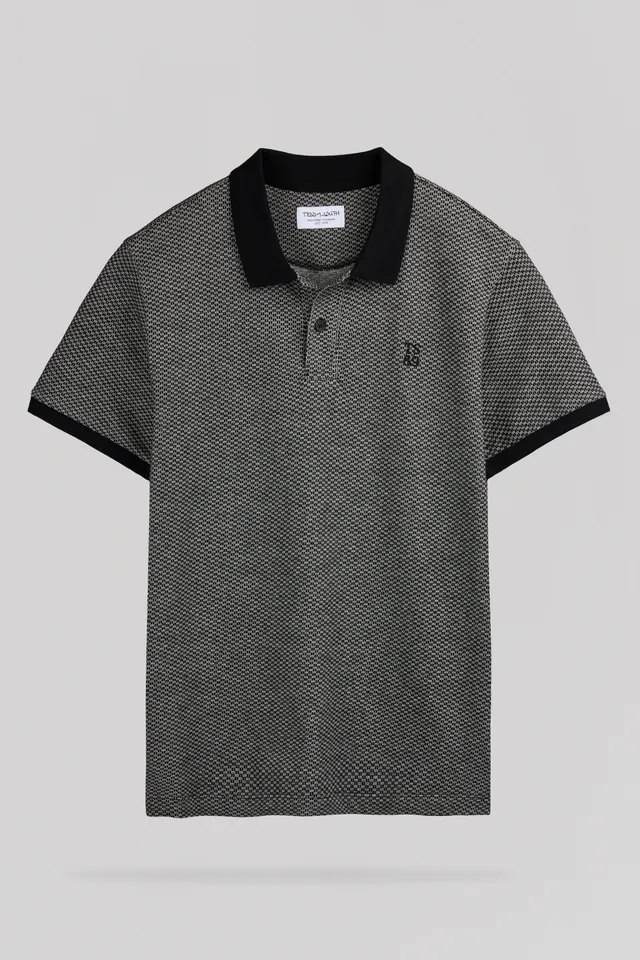 Teddy Smith P-Osey polo homme noir jacquard coton