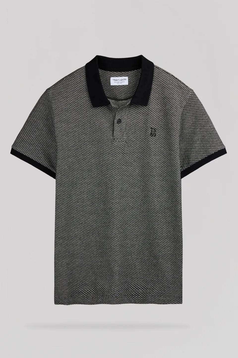 Teddy Smith P-Osey polo homme noir jacquard coton