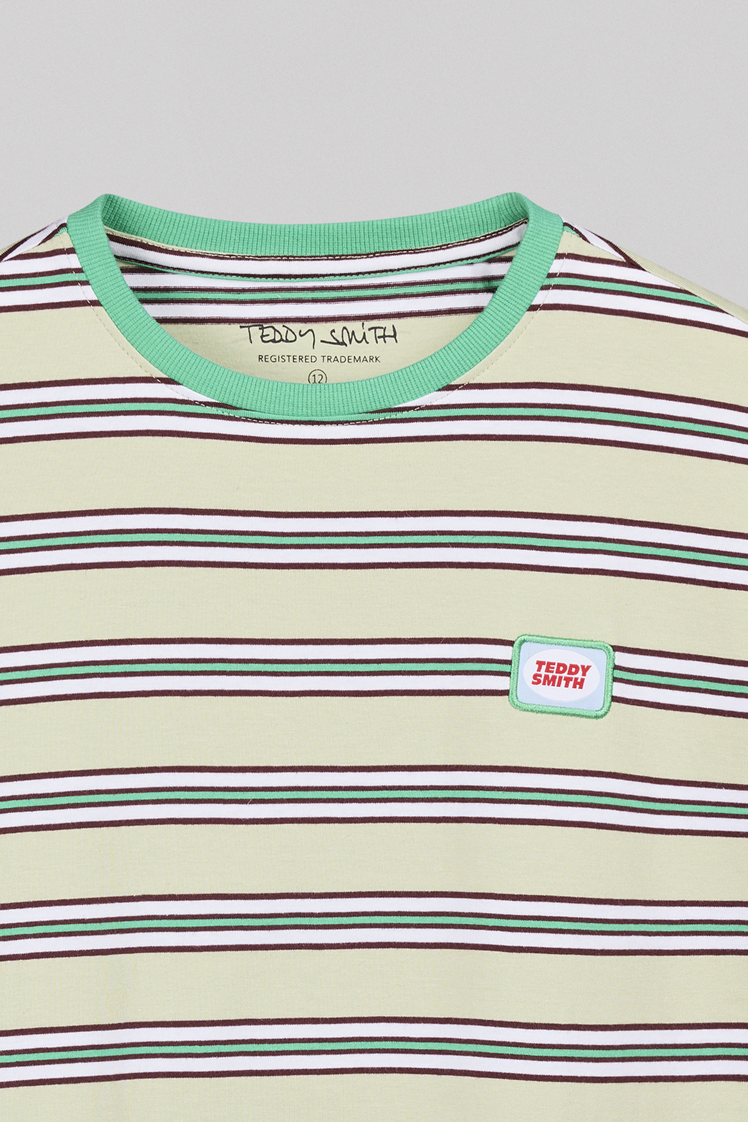 Teddy Smith T-Stripy MC JR t-shirt garçon vert nacre