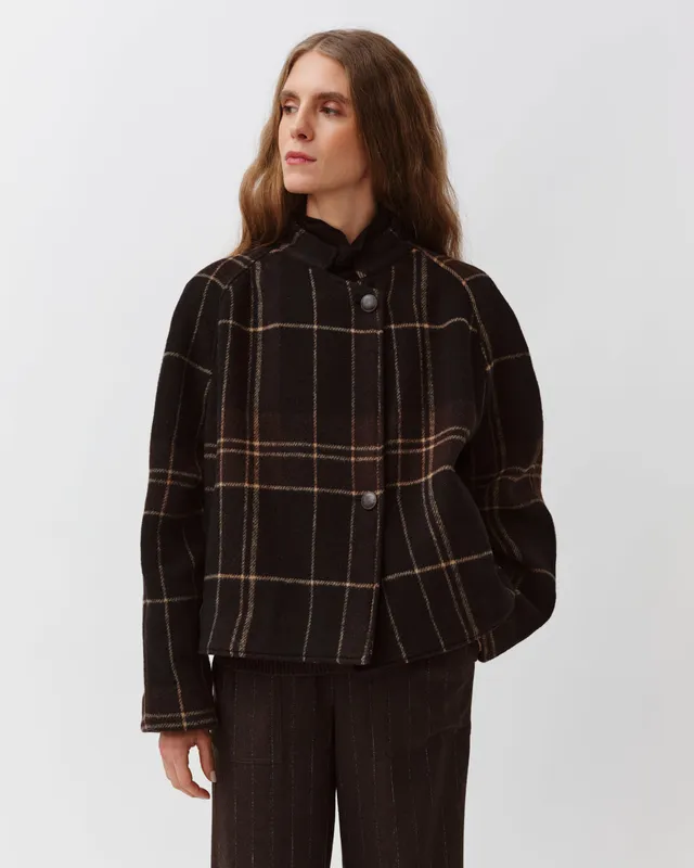 DIEGA BRAVO blouson carreaux chocolat