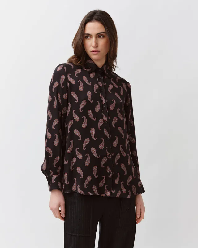 DIEGA Ceza chemise fluide viscose soie noir