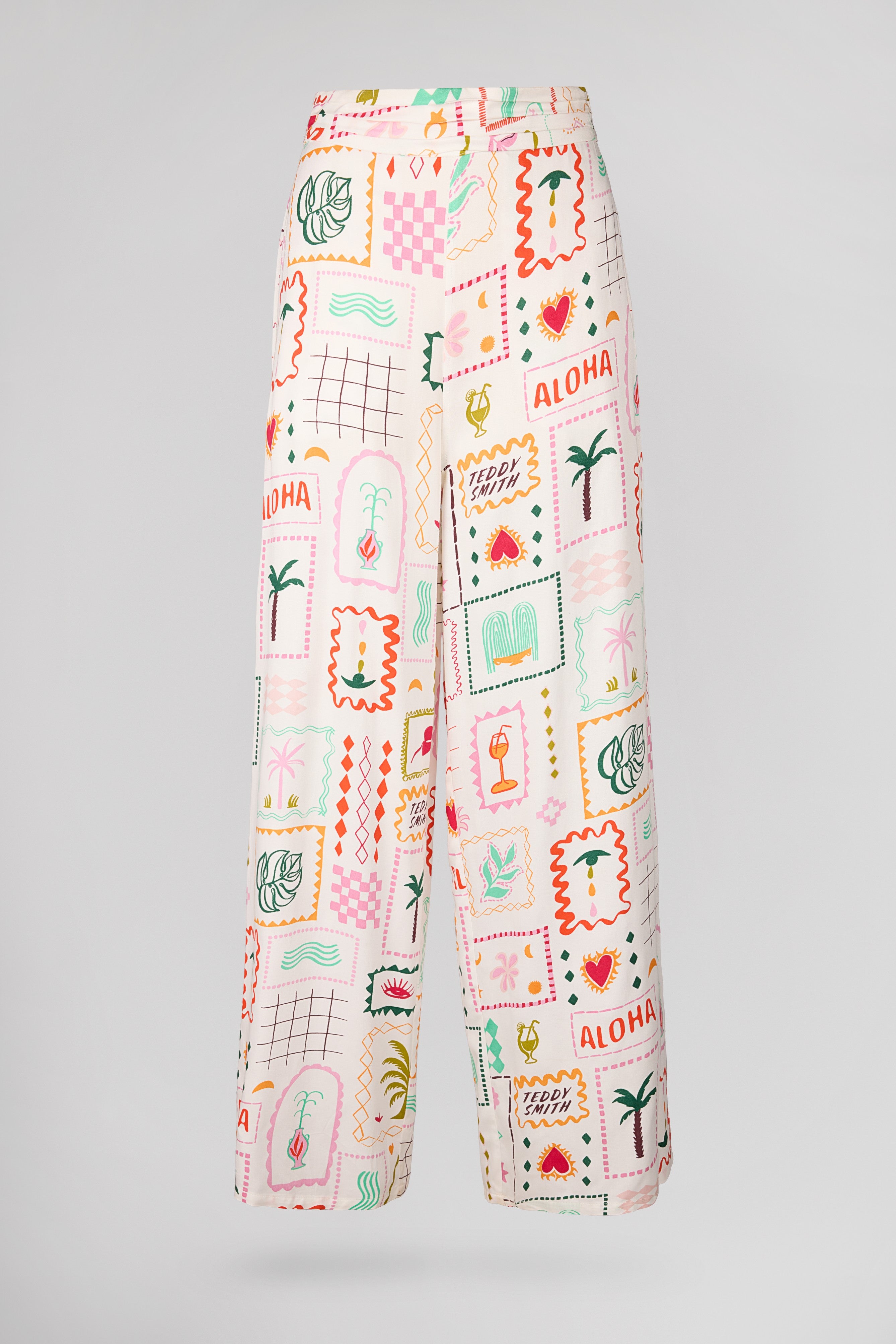 Teddy Smith P-Alex pantalon blanc imprimé large