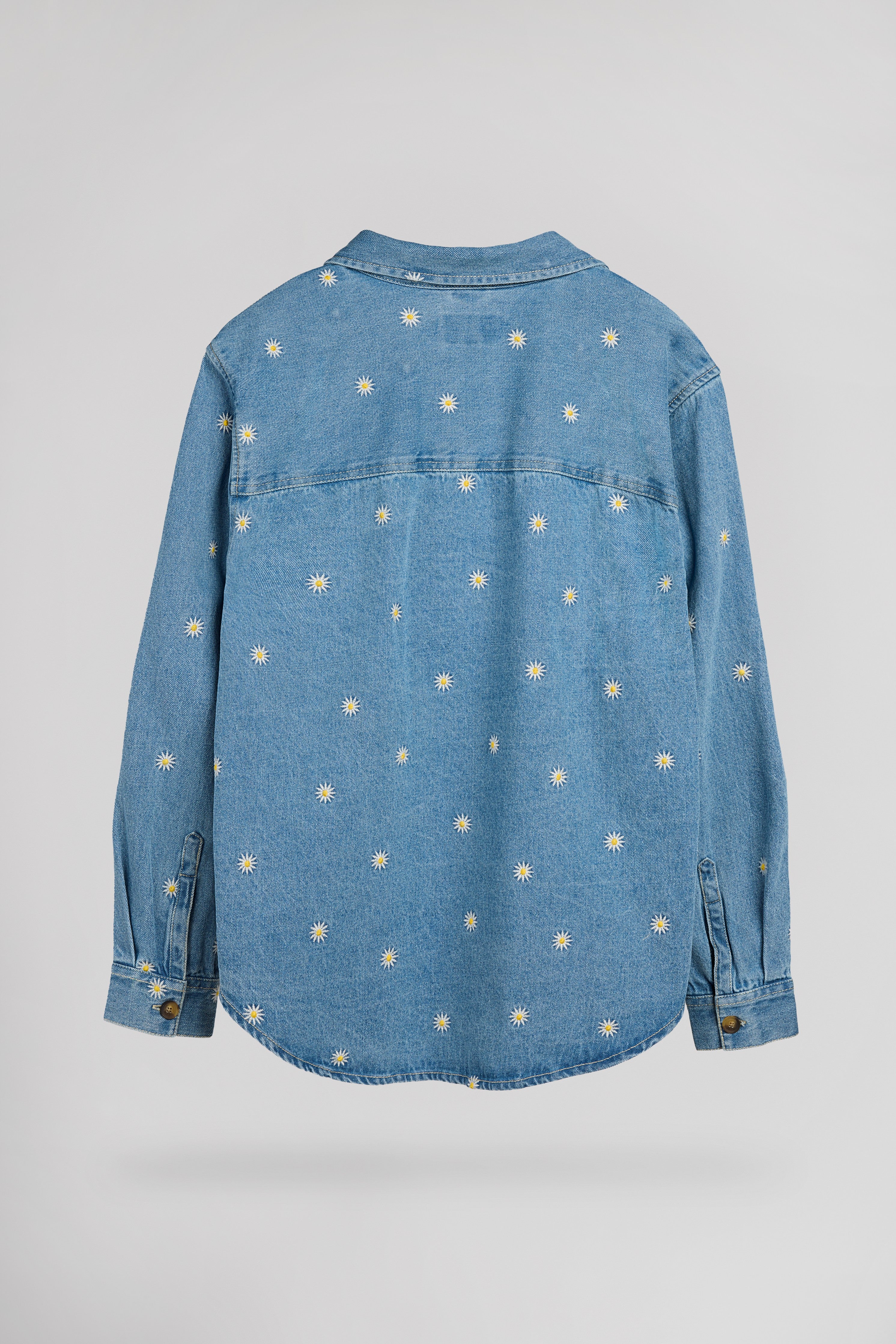 Teddy Smith C-Flower ML chemise jean indigo clair brodée