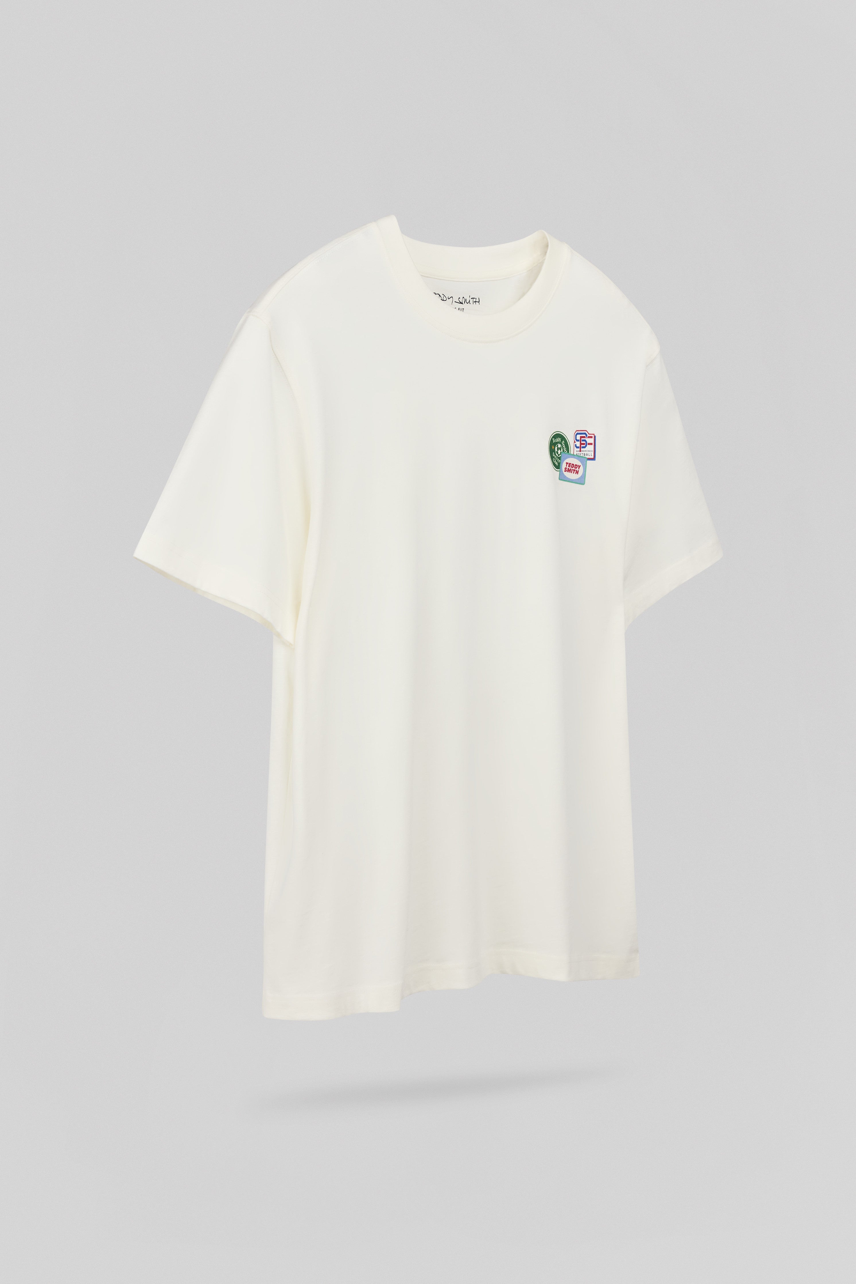 Teddy Smith T-Badges MC t-shirt ample middle white coton