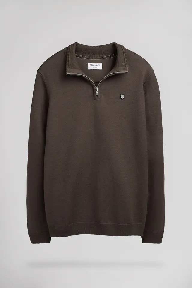 Teddy Smith P-Marty 2 pull col montant kaki homme