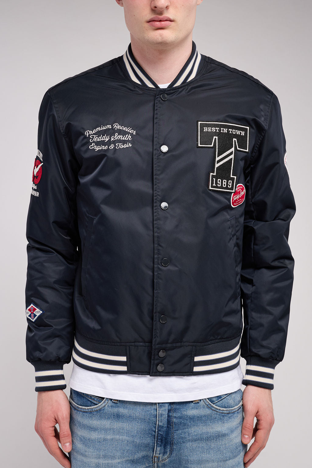 Teddy Smith B-Tibald blouson homme bleu marine nylon
