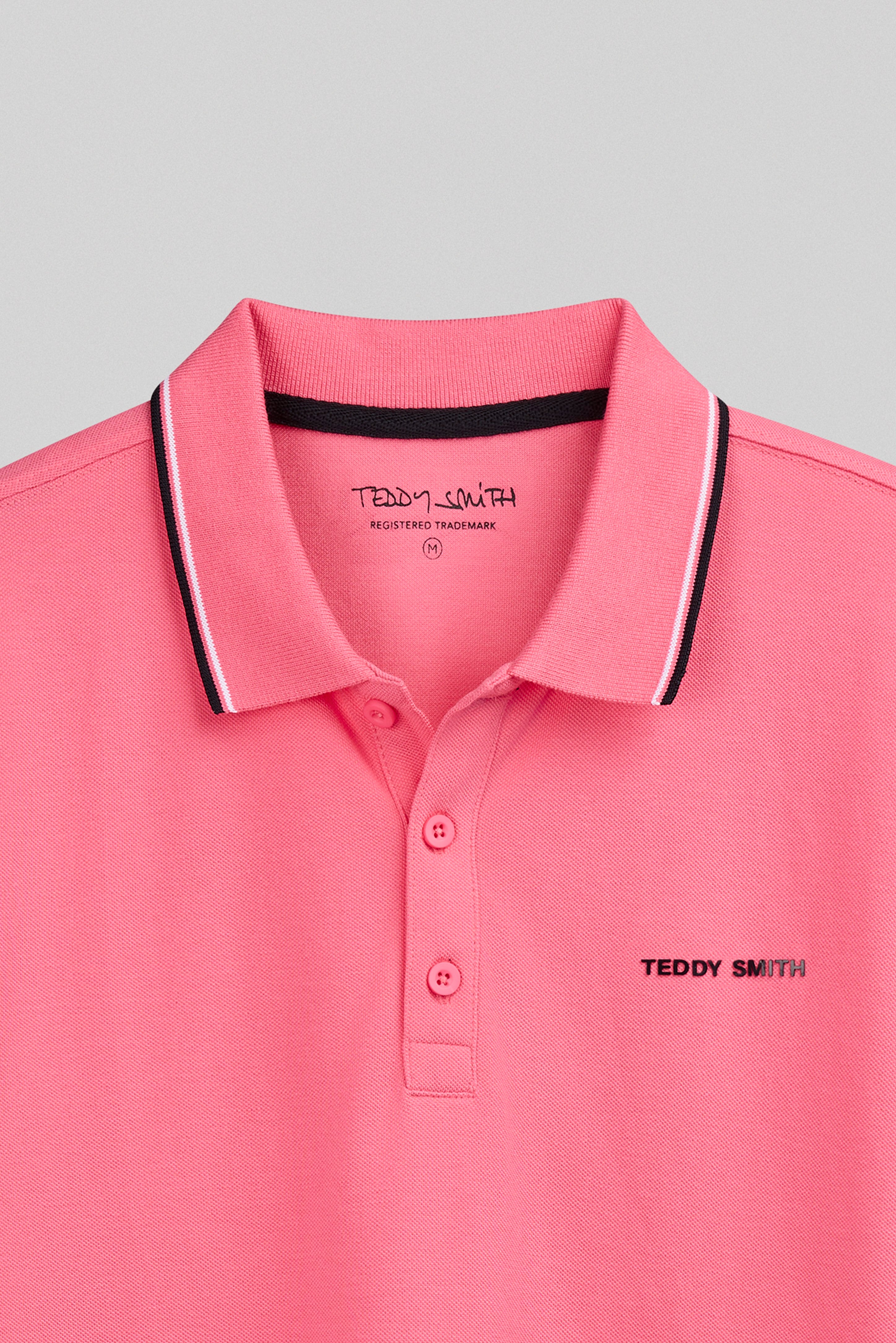 Teddy Smith Pasian 2 MC polo piqué rose vif coton