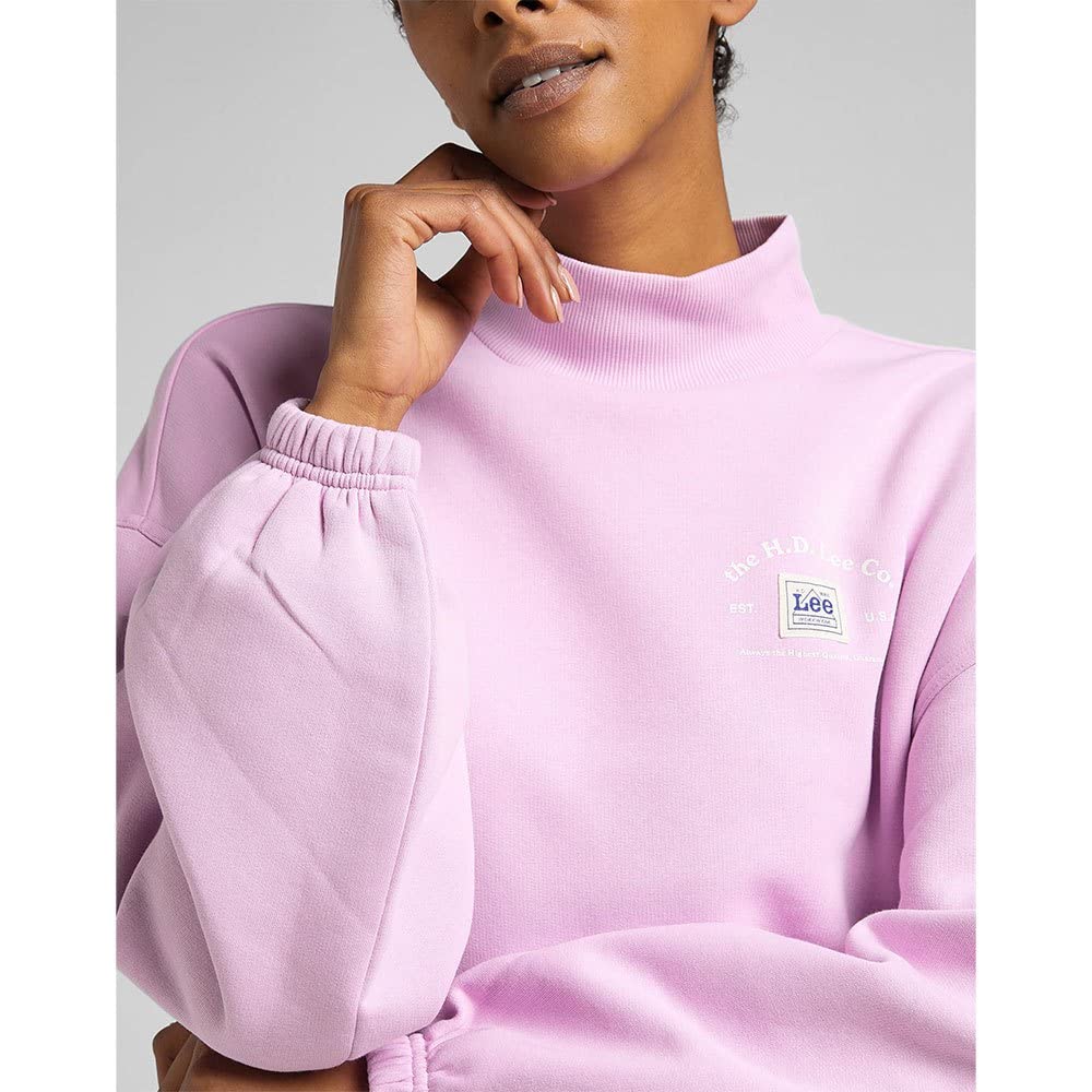 Lee Highneck Volume Sleeve sweat femme violet