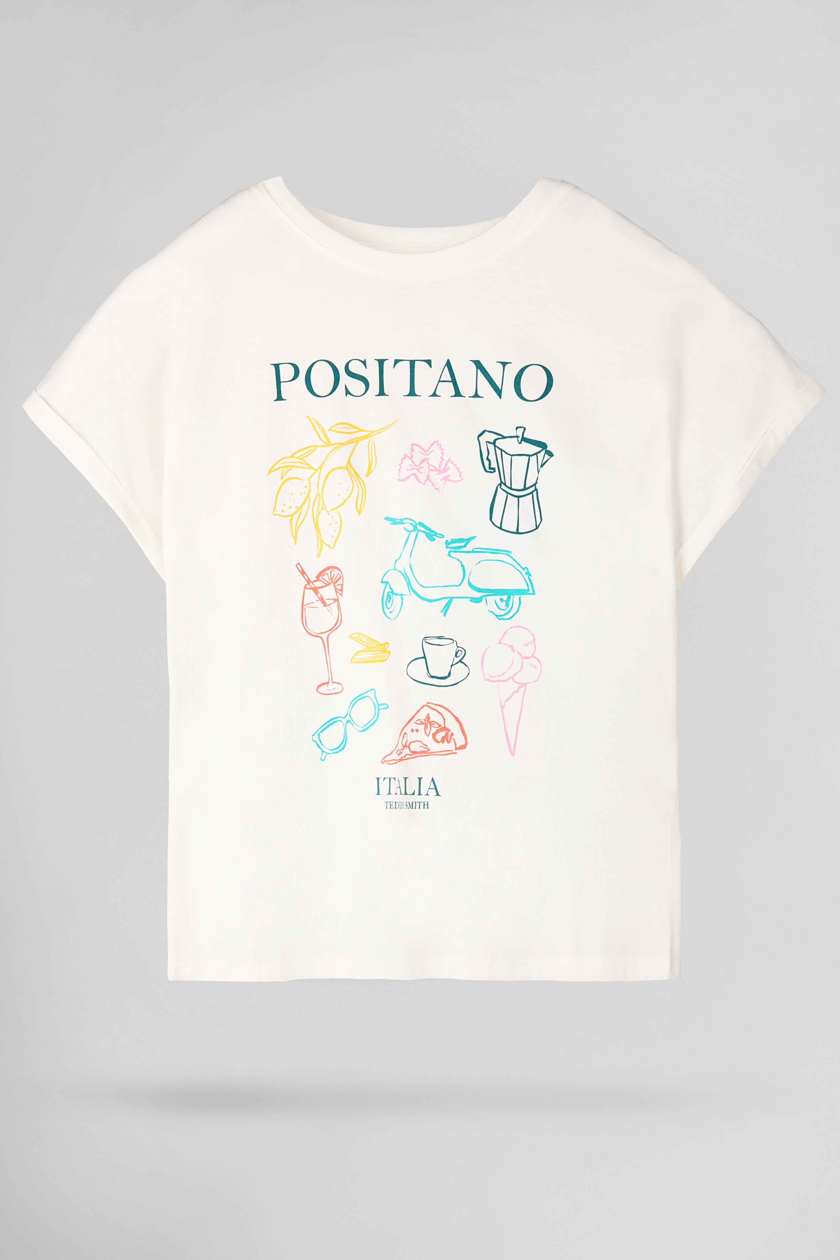 Teddy Smith T-Italia MC t-shirt oversize middle white coton