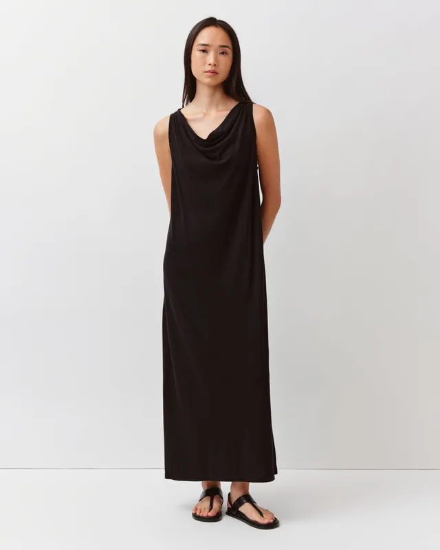 DIEGA RENIO robe longue noire drapée