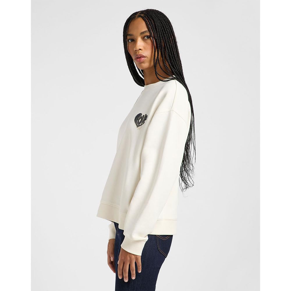Lee Relaxed Graphic Crew sweat femme L écru