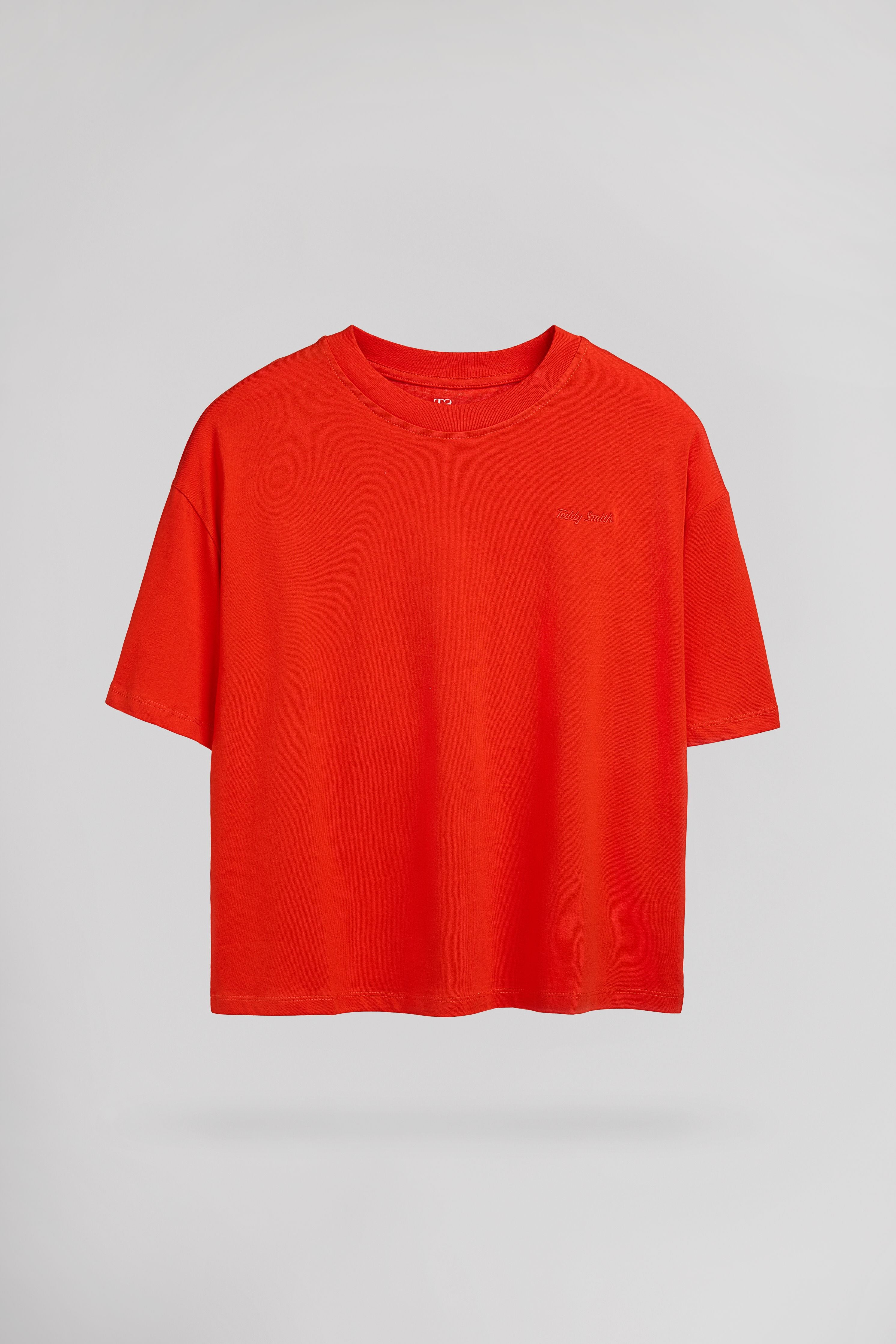 Teddy Smith T-Carla MC t-shirt court large poppy coton