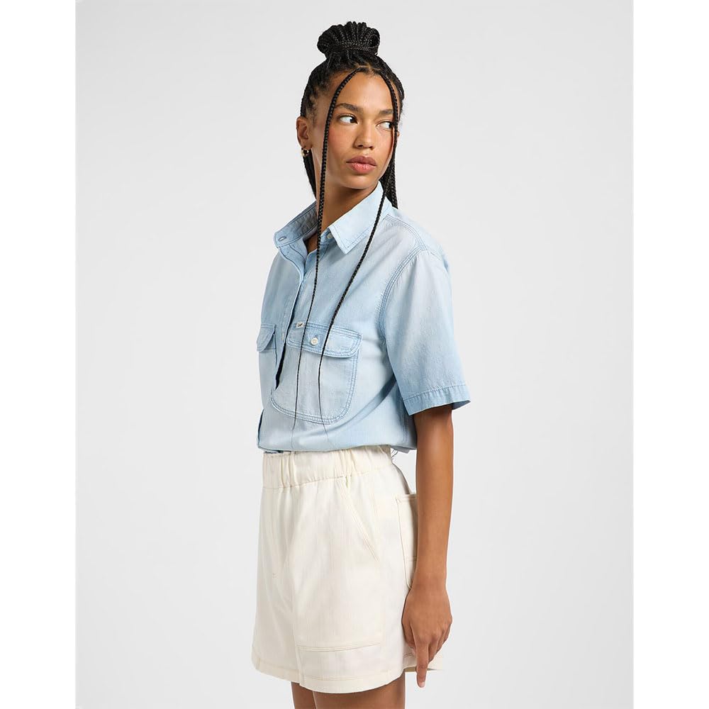 Lee Chambray Utility Shirt chemise femme L bleu clair