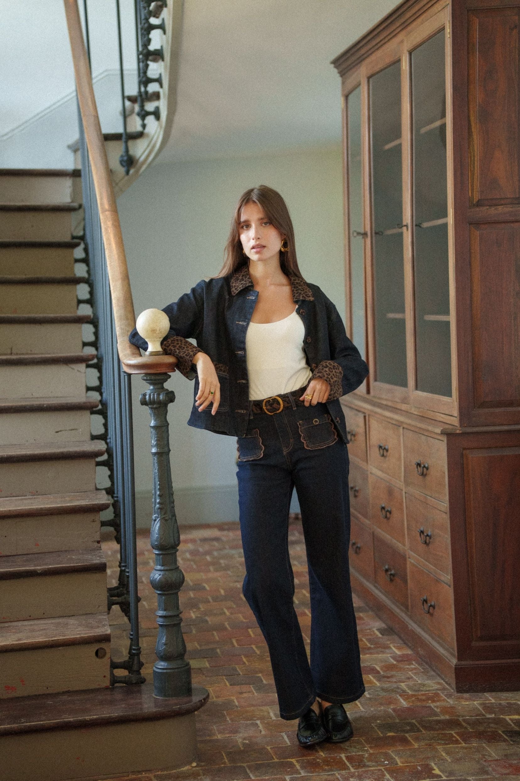 Maison Onado Emile jean wide brut léopard