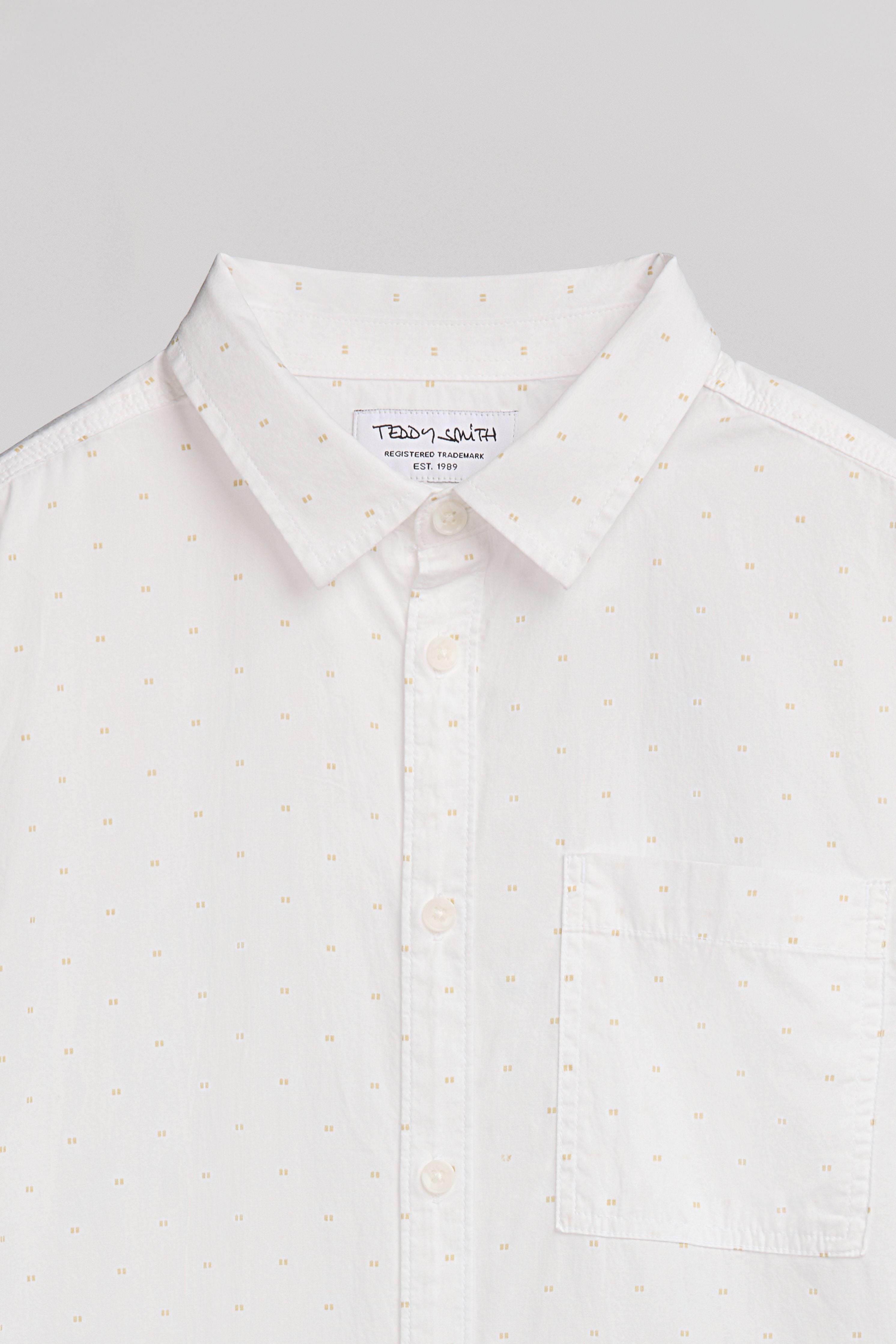 Teddy Smith C-Floral MC JR chemise garçon blanc