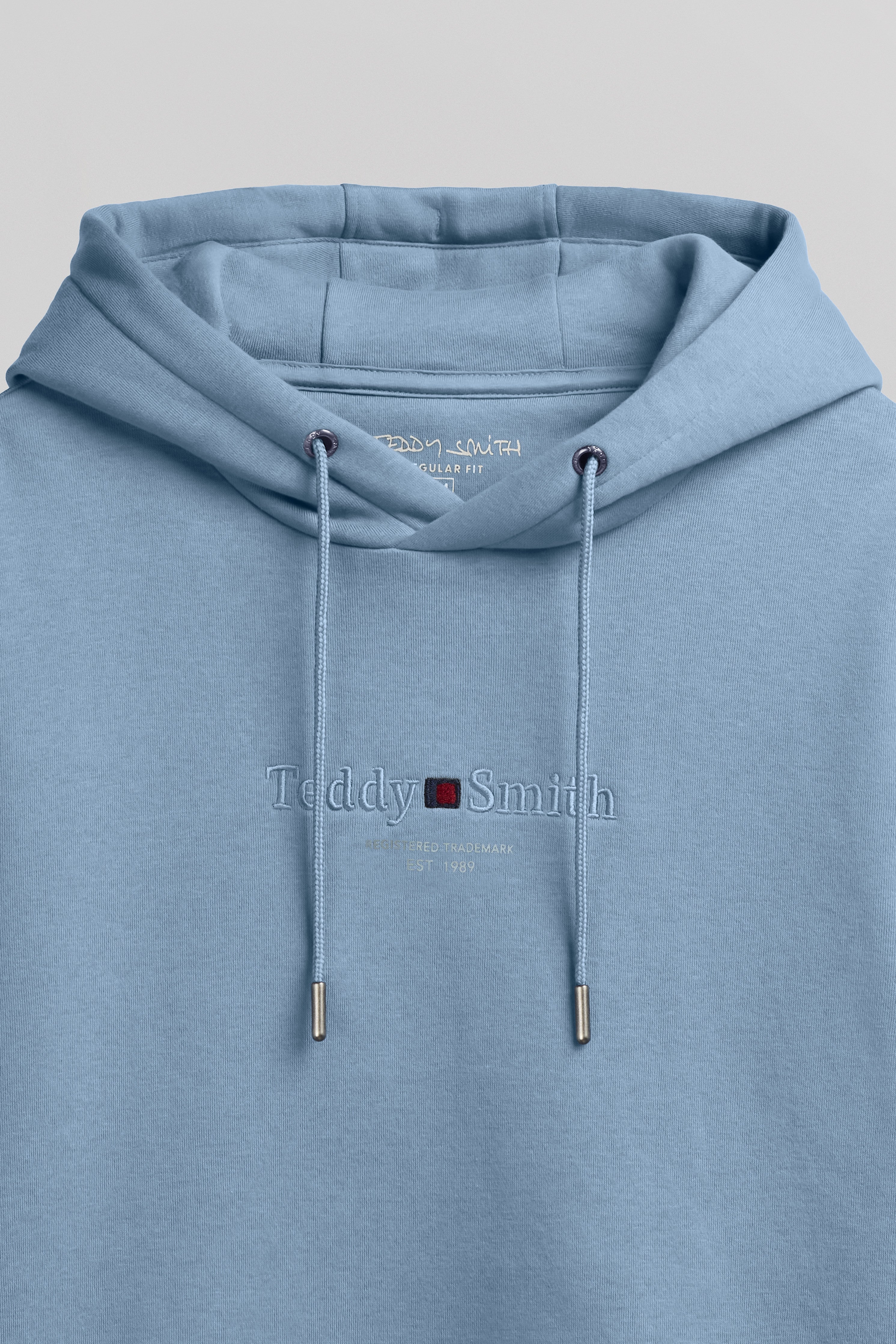 TEDDY SMITH S-JIM HOODY sweat bleu minéral molleton