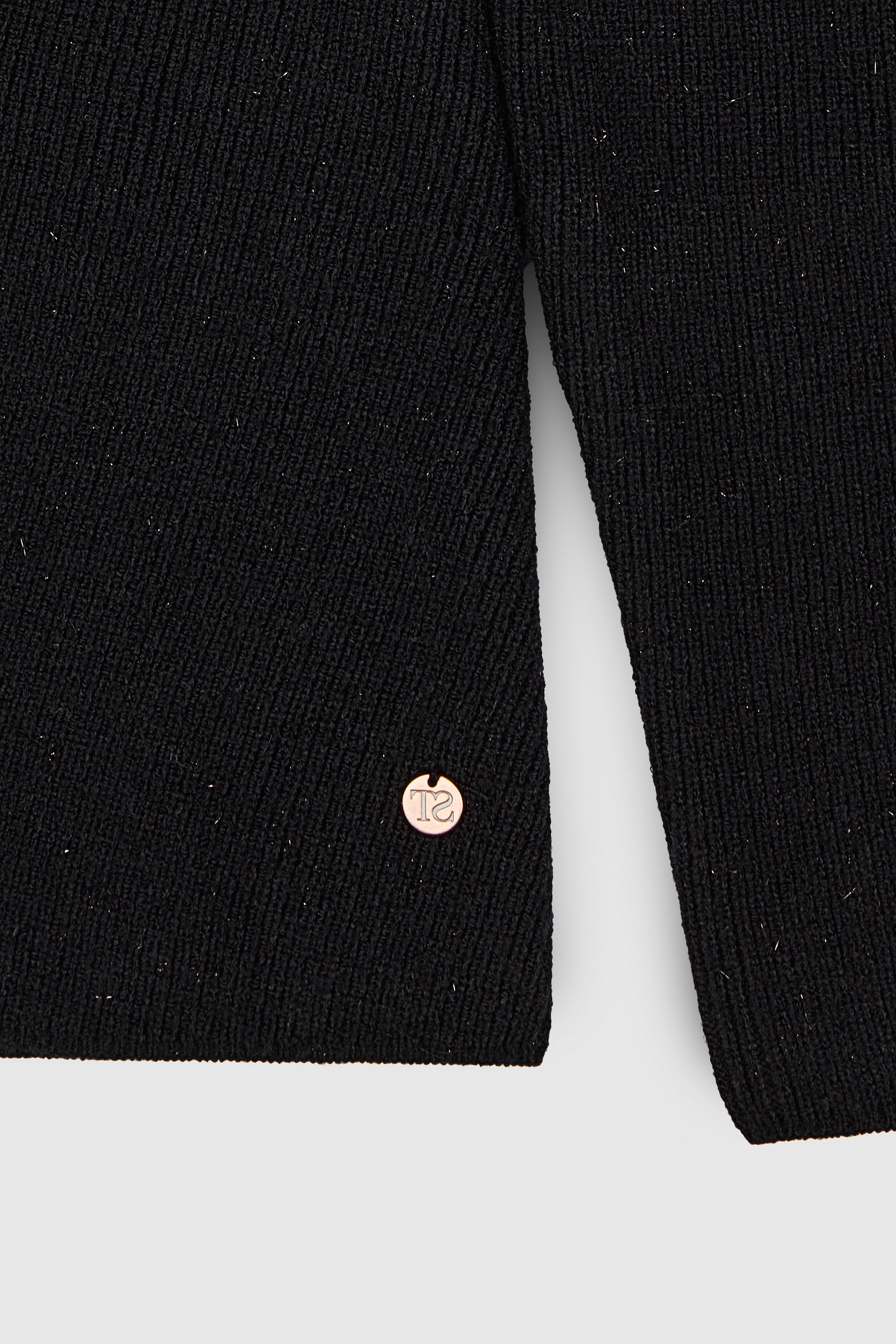 Teddy Smith P-Rita pull col V noir près du corps femme