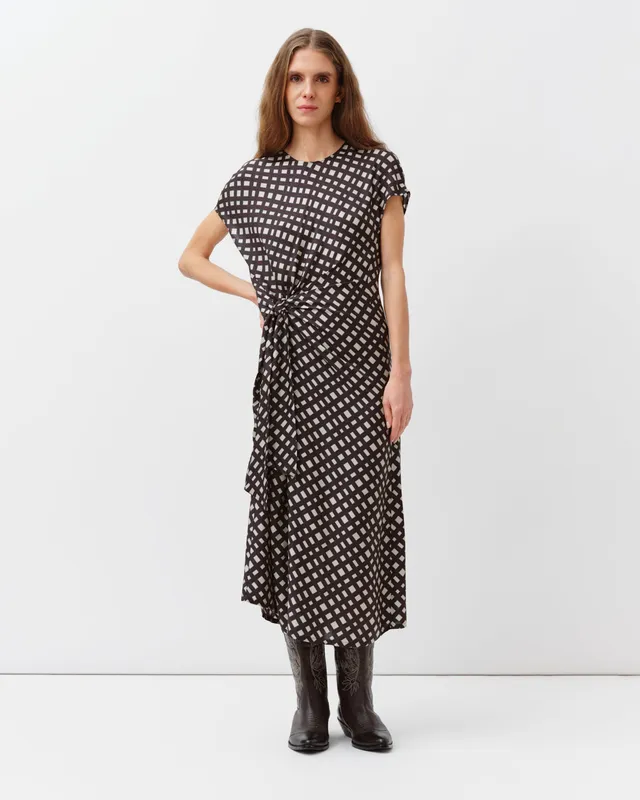 DIEGA RAMOMA robe longue rouge écru marine