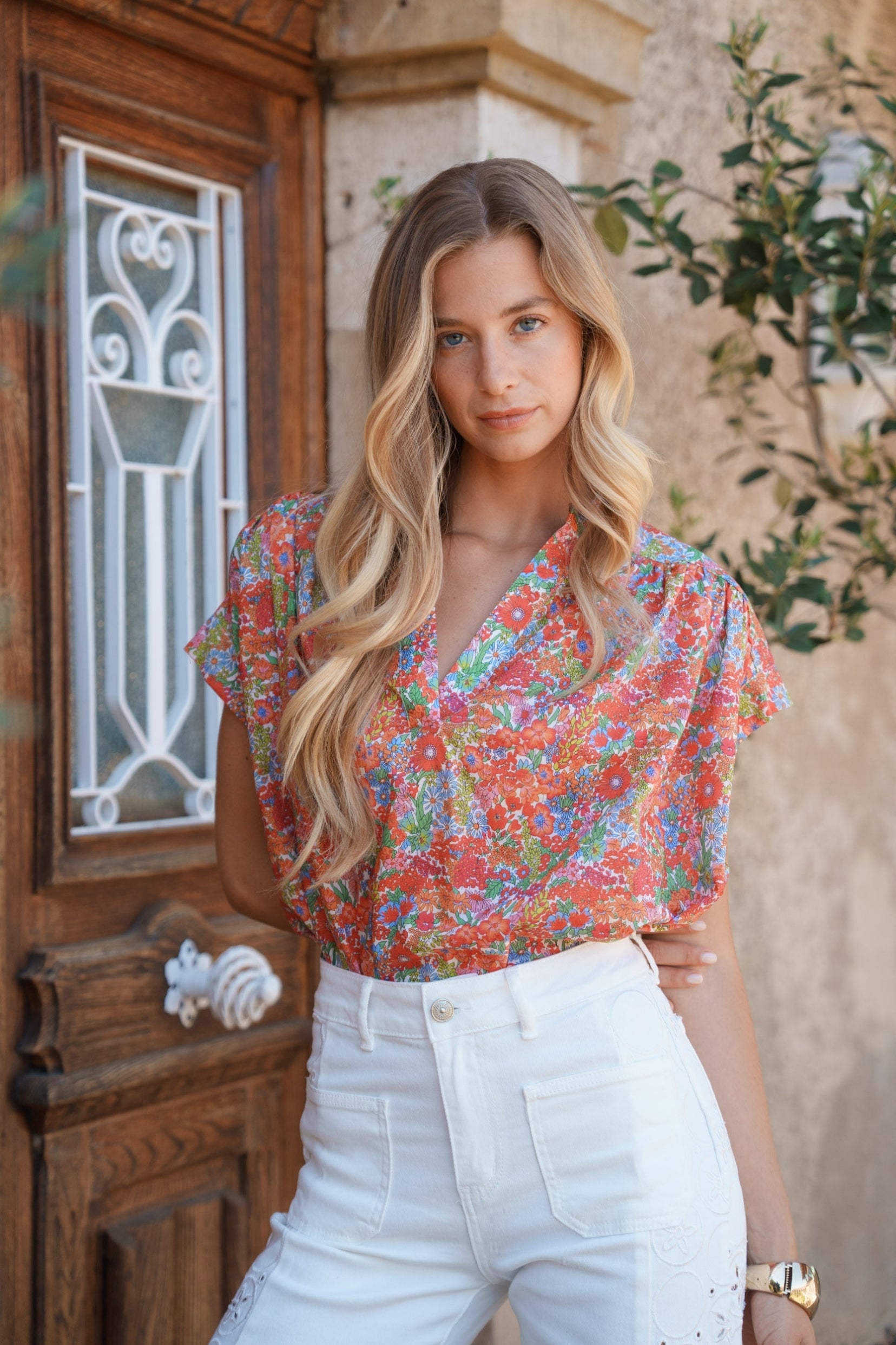 Maison Onado Hortense blouse fleurie coton été