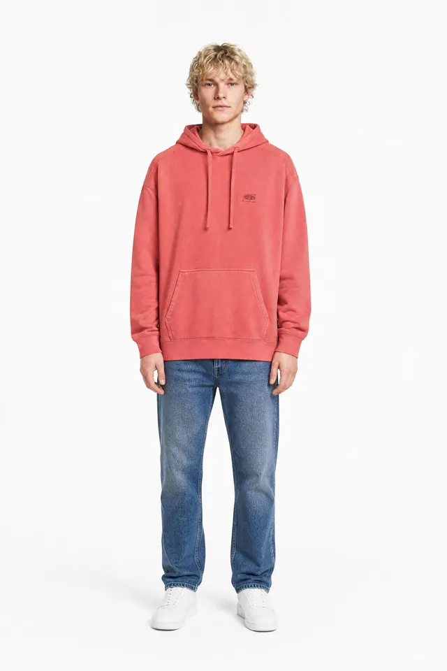 TEDDY SMITH S-NATEO HOODY hoodie homme rouge coquelicot loose