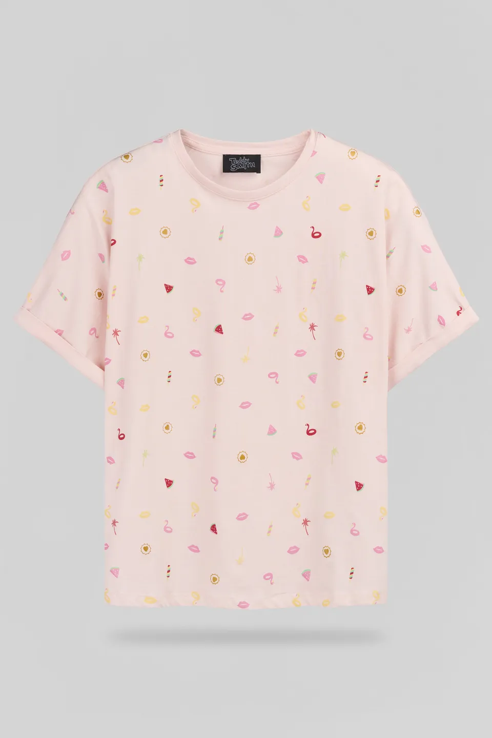 TEDDY SMITH T-KADY MC t-shirt femme rose imprimé
