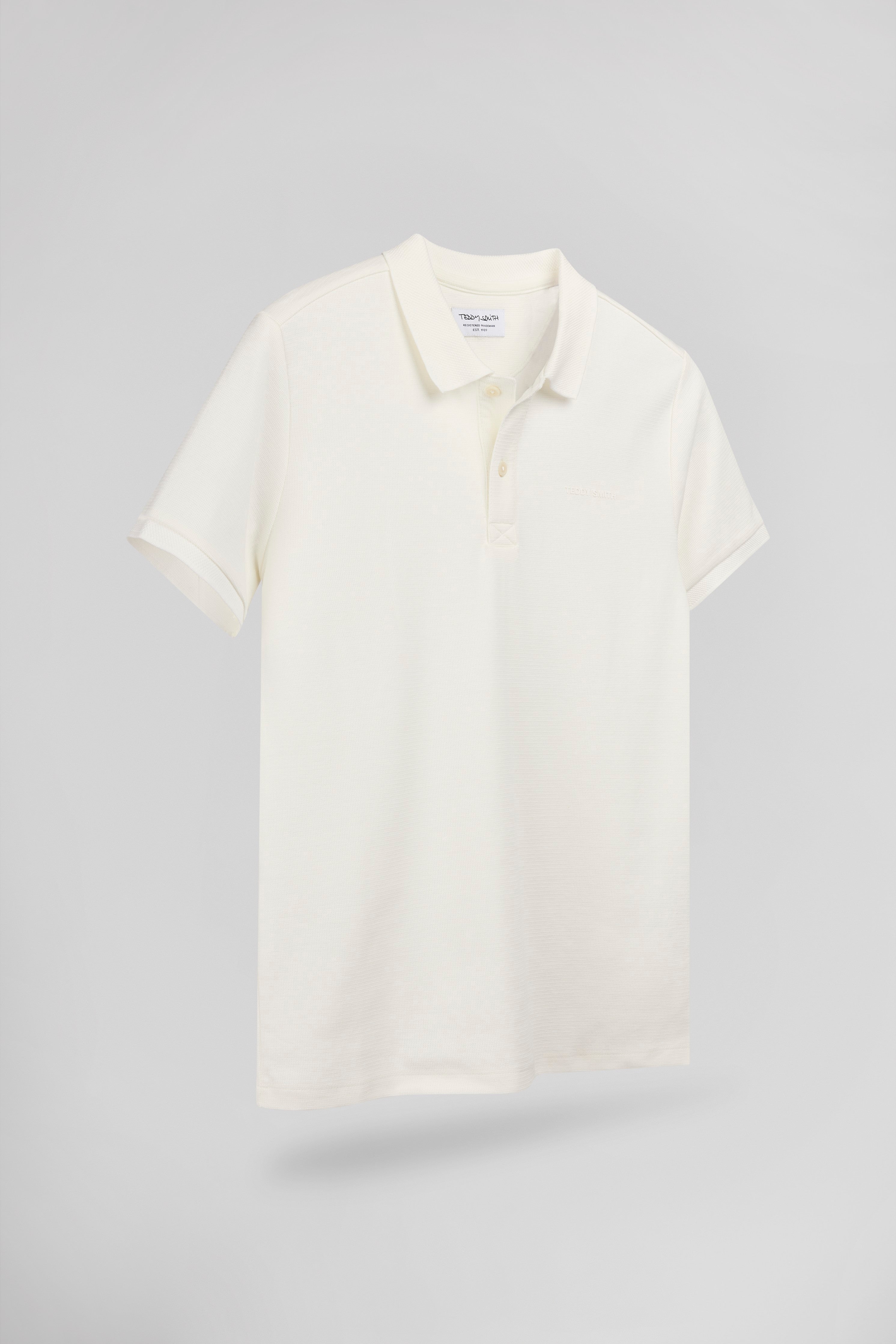 Teddy Smith P-Joel MC polo blanc cassé jersey coton