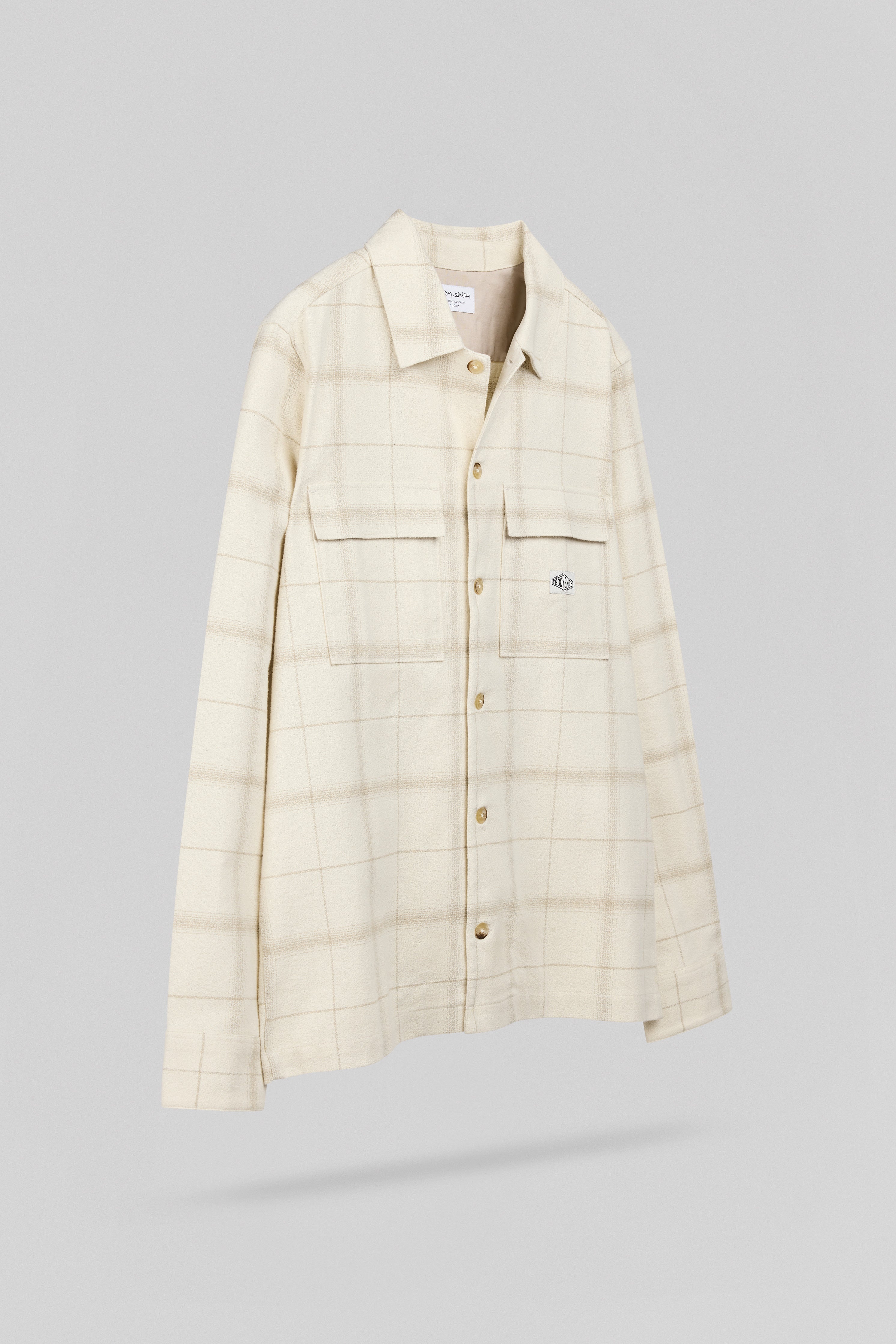 Teddy Smith C-Luis ML chemise carreaux cream coton