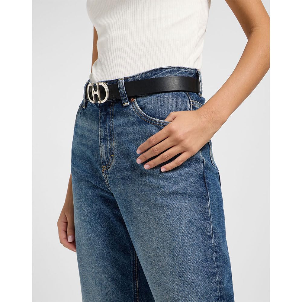 Lee Double Clasp Belt ceinture femme cuir noir taille 80
