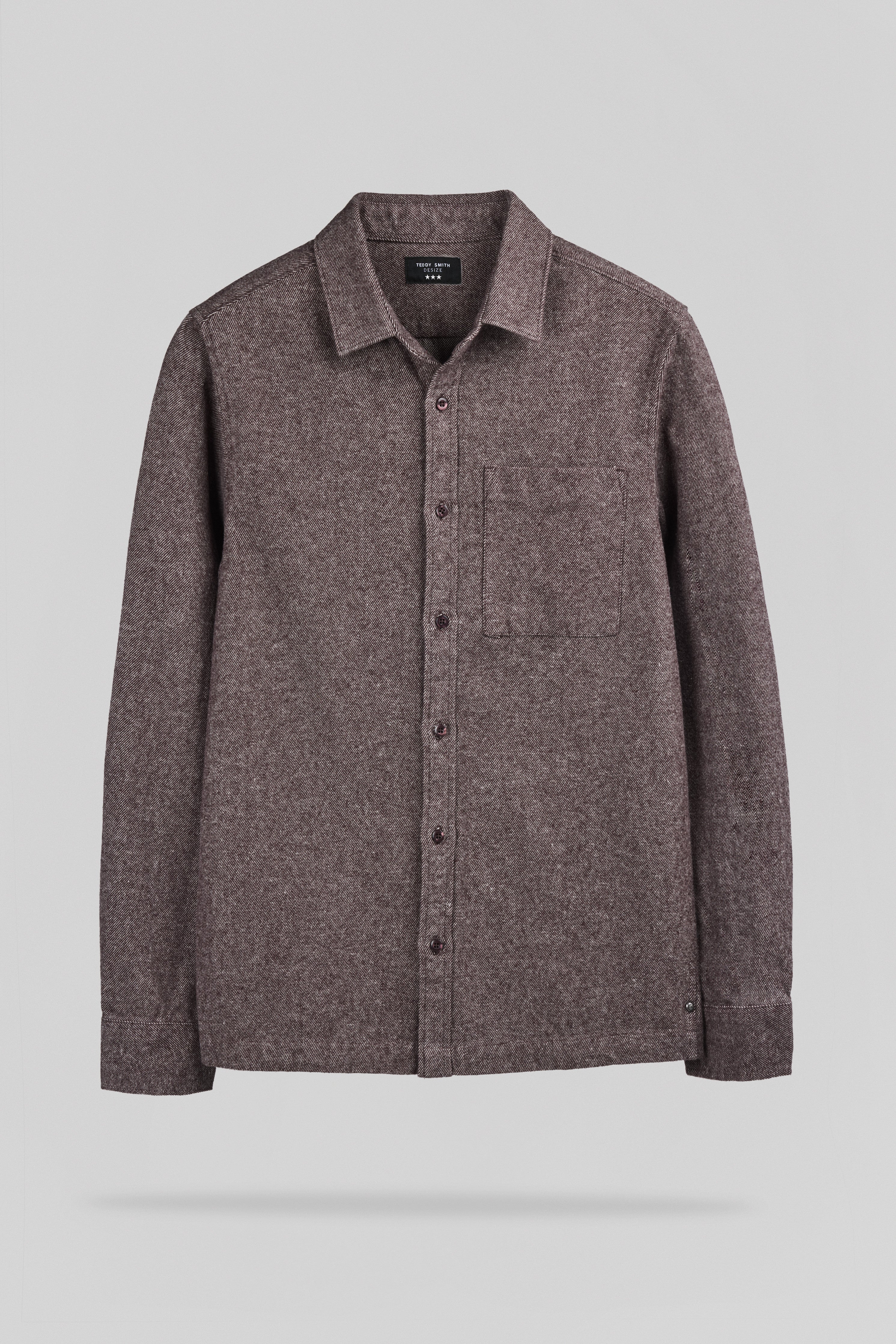 Teddy Smith C-Scott ML chemise flanelle marron prune coton