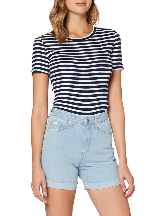 Lee Pride Mom Short short jean femme bleu mom