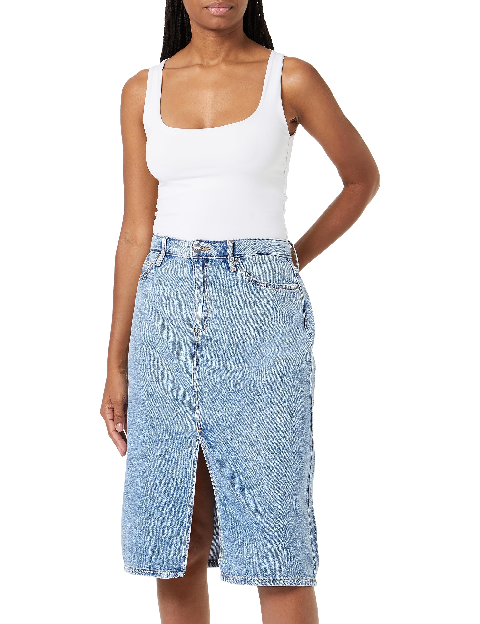 Lee Midi Skirt jupe midi femme Mid Cascade 26W denim