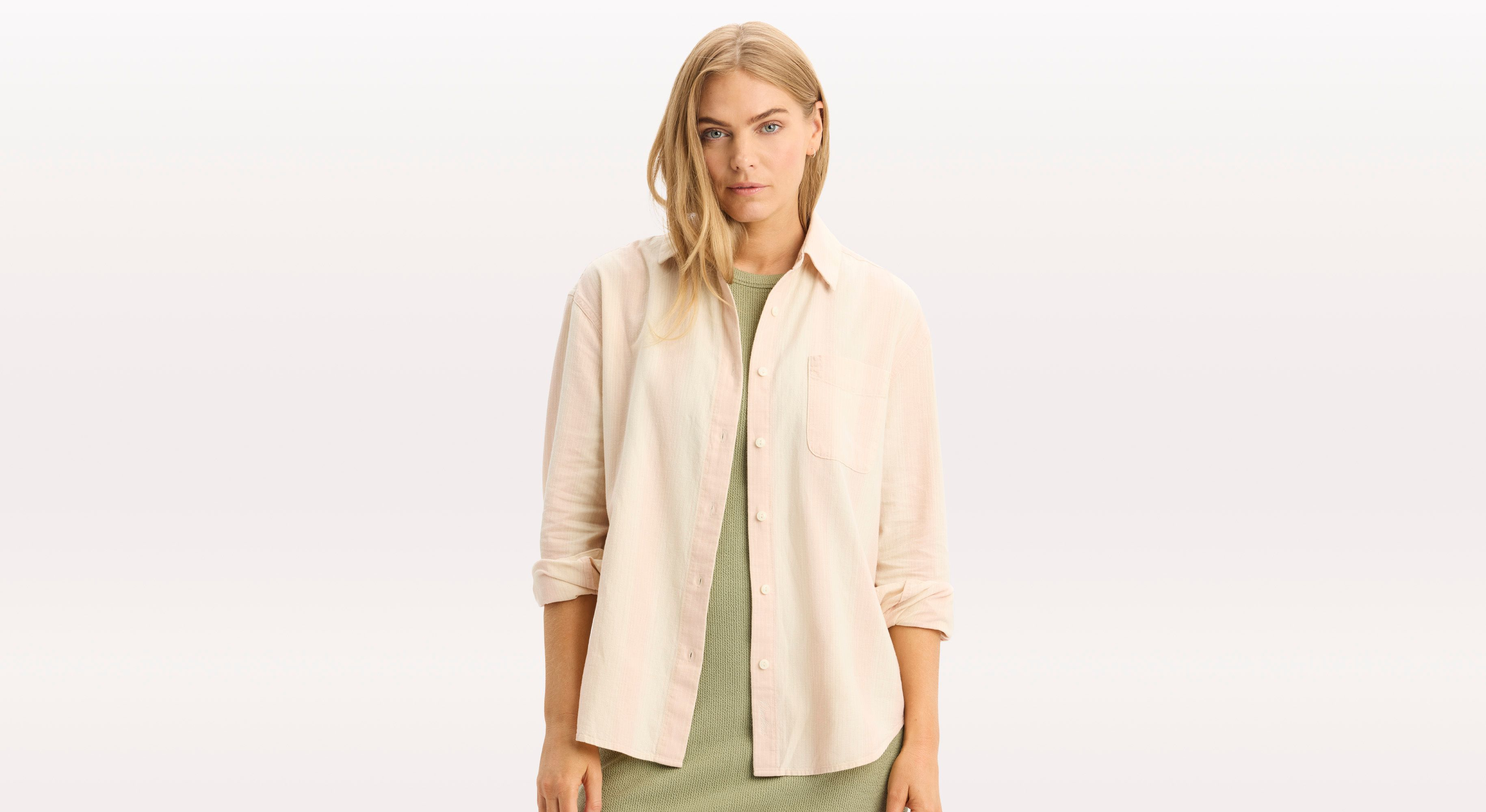 Dockers Relaxed Chemise Femme Rose Coupe Relaxed