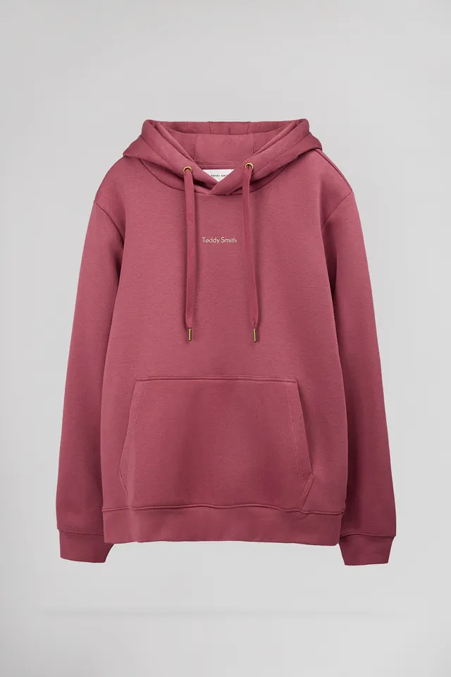 Teddy Smith S-Solene Hoody sweat capuche framboise foncé molleton