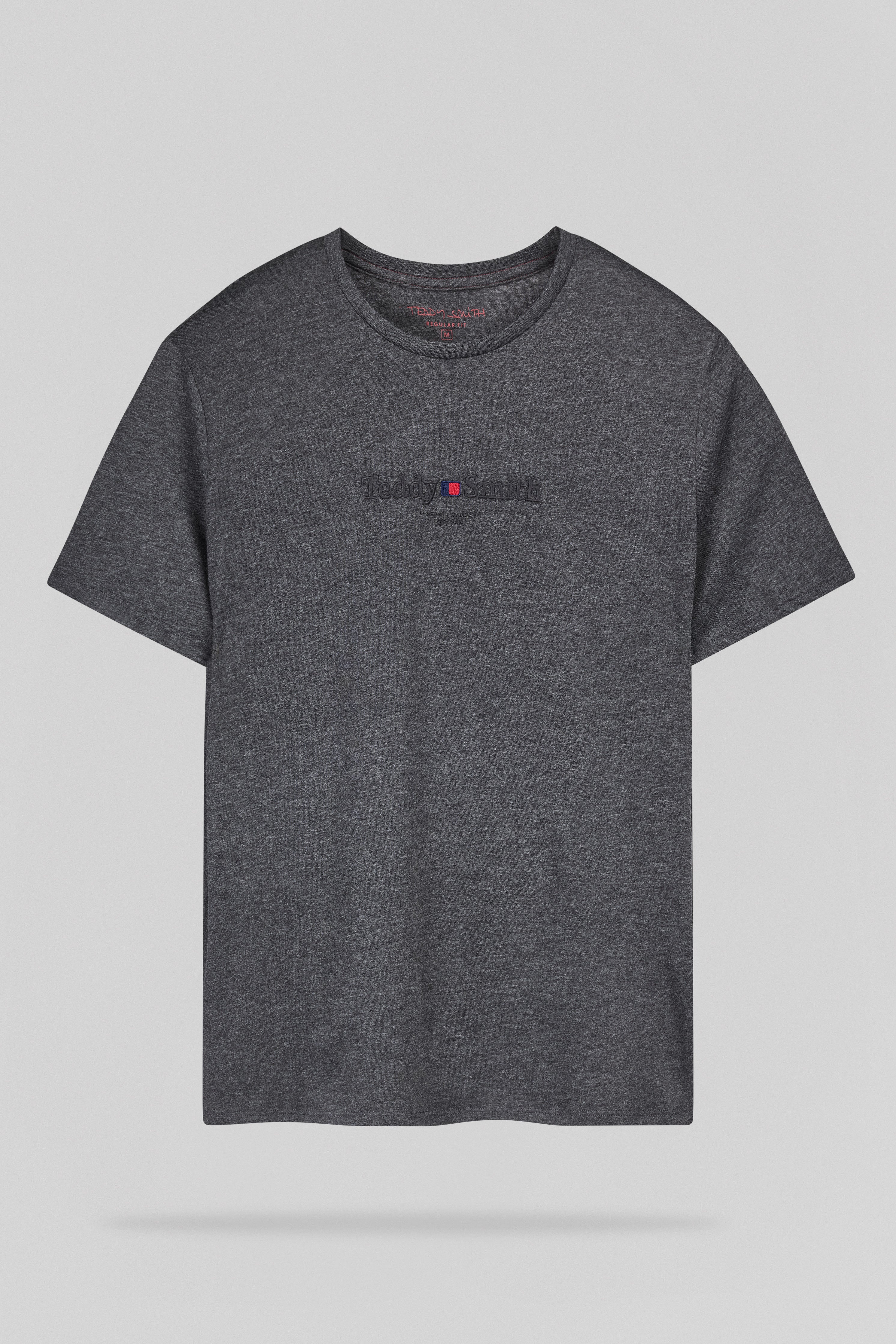Teddy Smith T-Jim MC t-shirt melange black coton