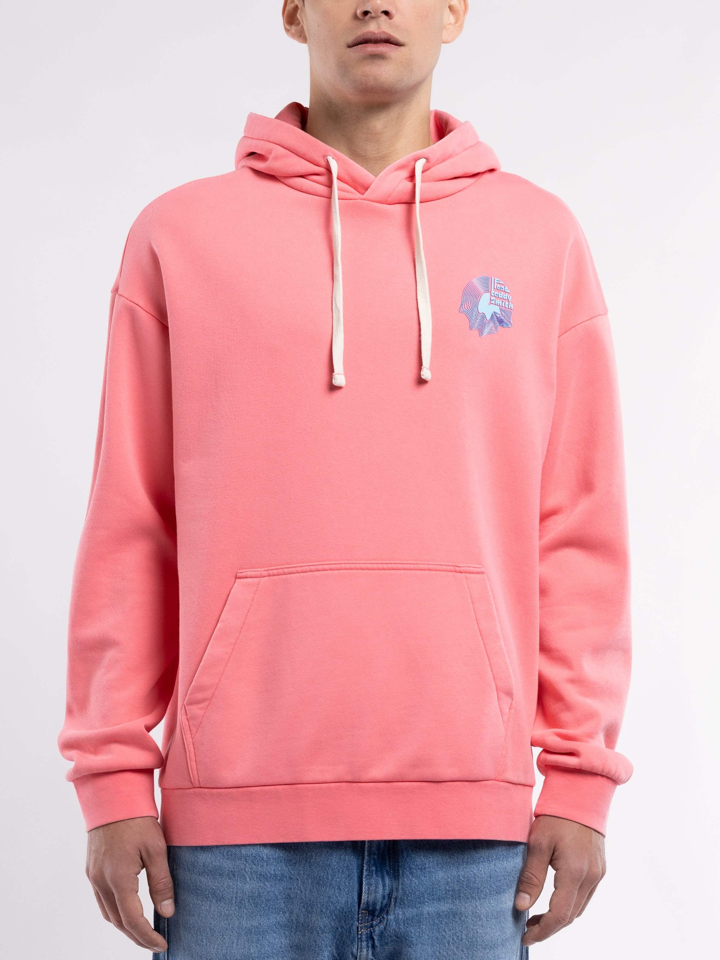Teddy Smith S-Den Hoody sweat capuche rose vif molleton